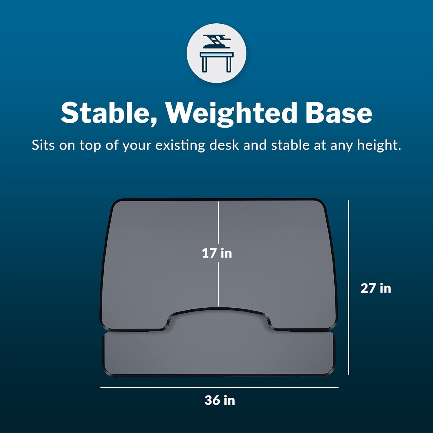 Vari 36" VariDesk Essential Two-Tier Height Adjustable Standing Desk Converter & Monitor Riser, Black - Image 3