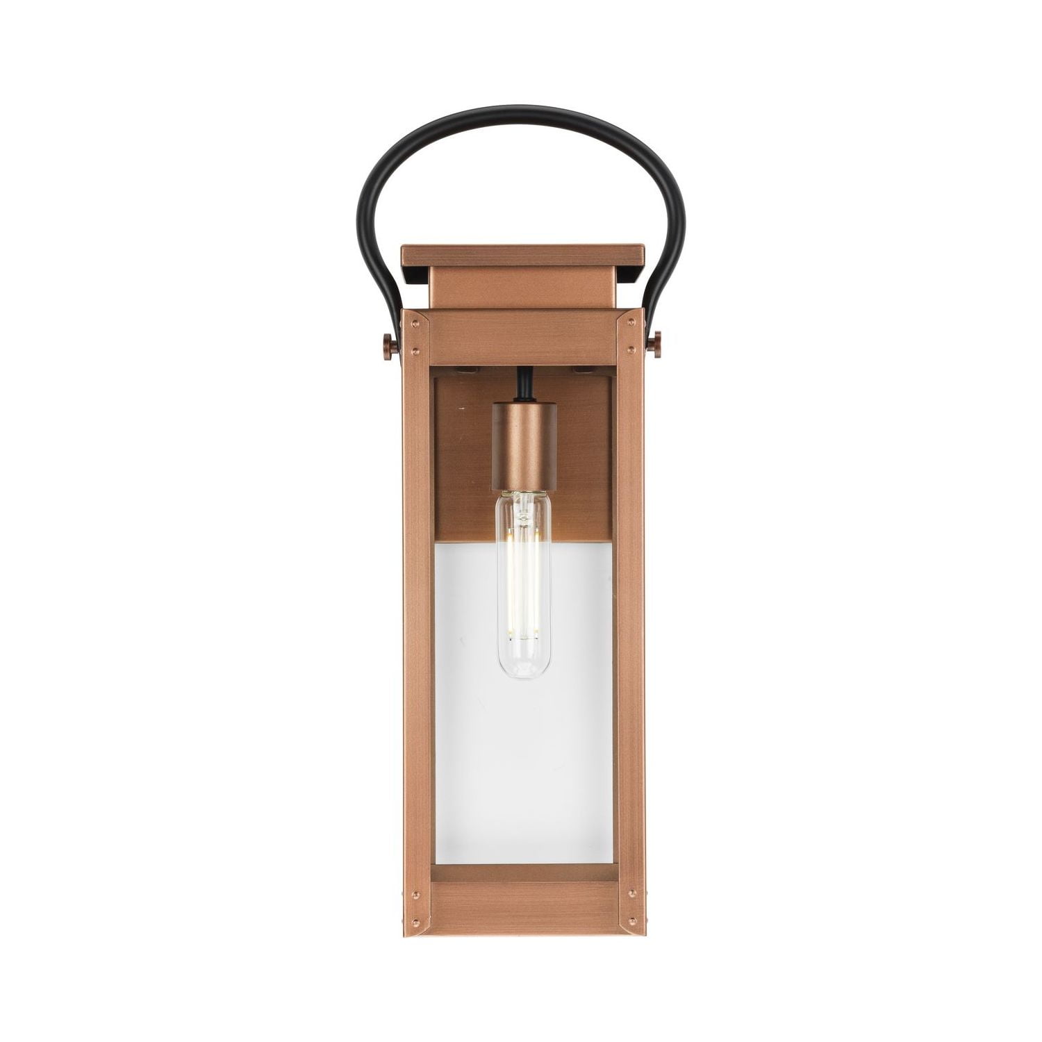 Union Square One-Light Medium Antique Copper Urban Industrial Outdoor Wall Lantern - Image 11