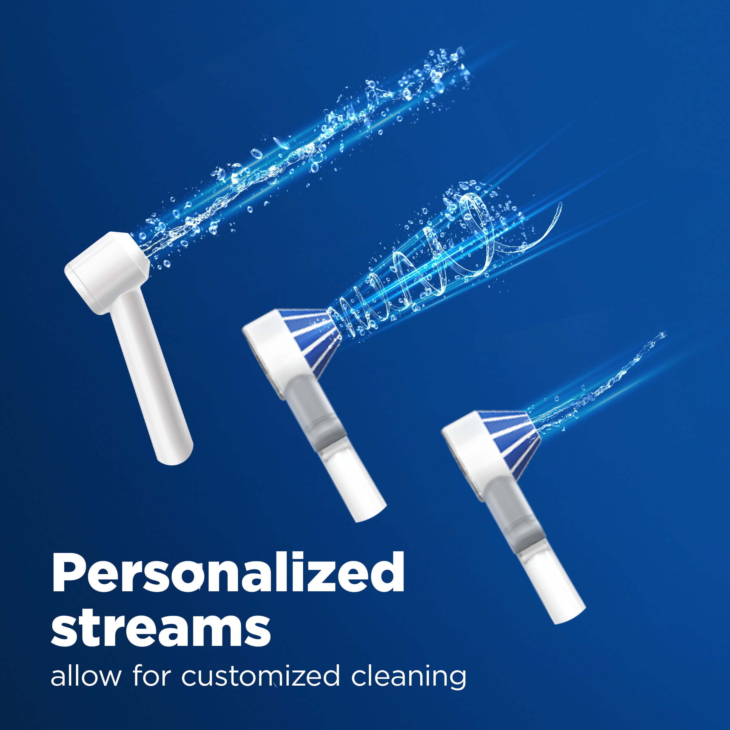 Oral-B Water Flosser, Oral Irrigator Handle with 4 Nozzles, White & Light Blue - Image 4