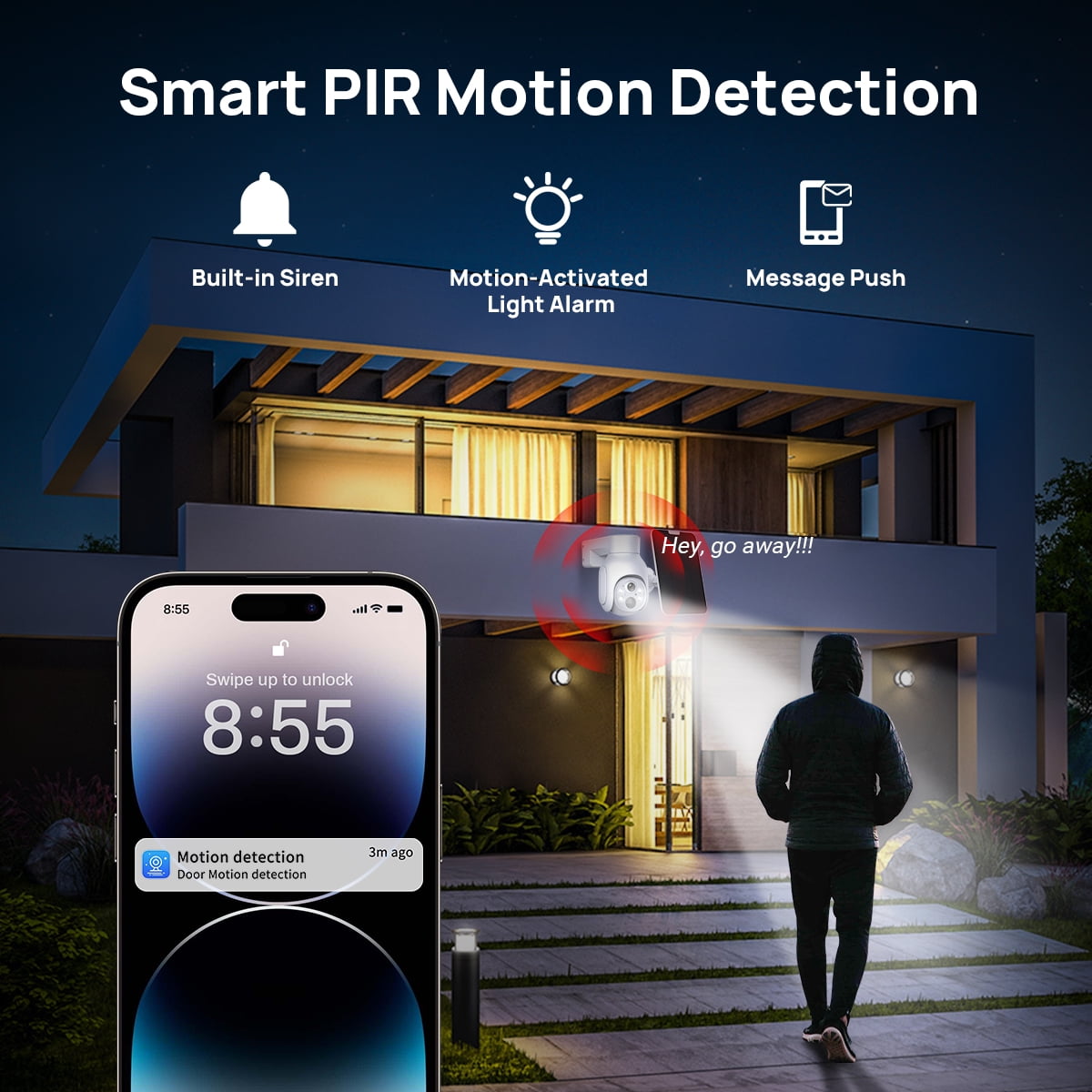 VIKVIZ WiFi PTZ IP Camera Kit HDD 4MP 10CH NVR System with Solar Panels, White, 2 Pack - Image 11