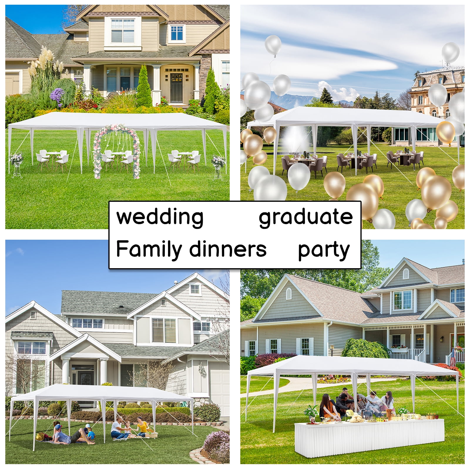 UBesGoo 10'x30' Canopy Tent w/ No Side Gazebo Canopy Outdoor Party Wedding Tent White - Image 7