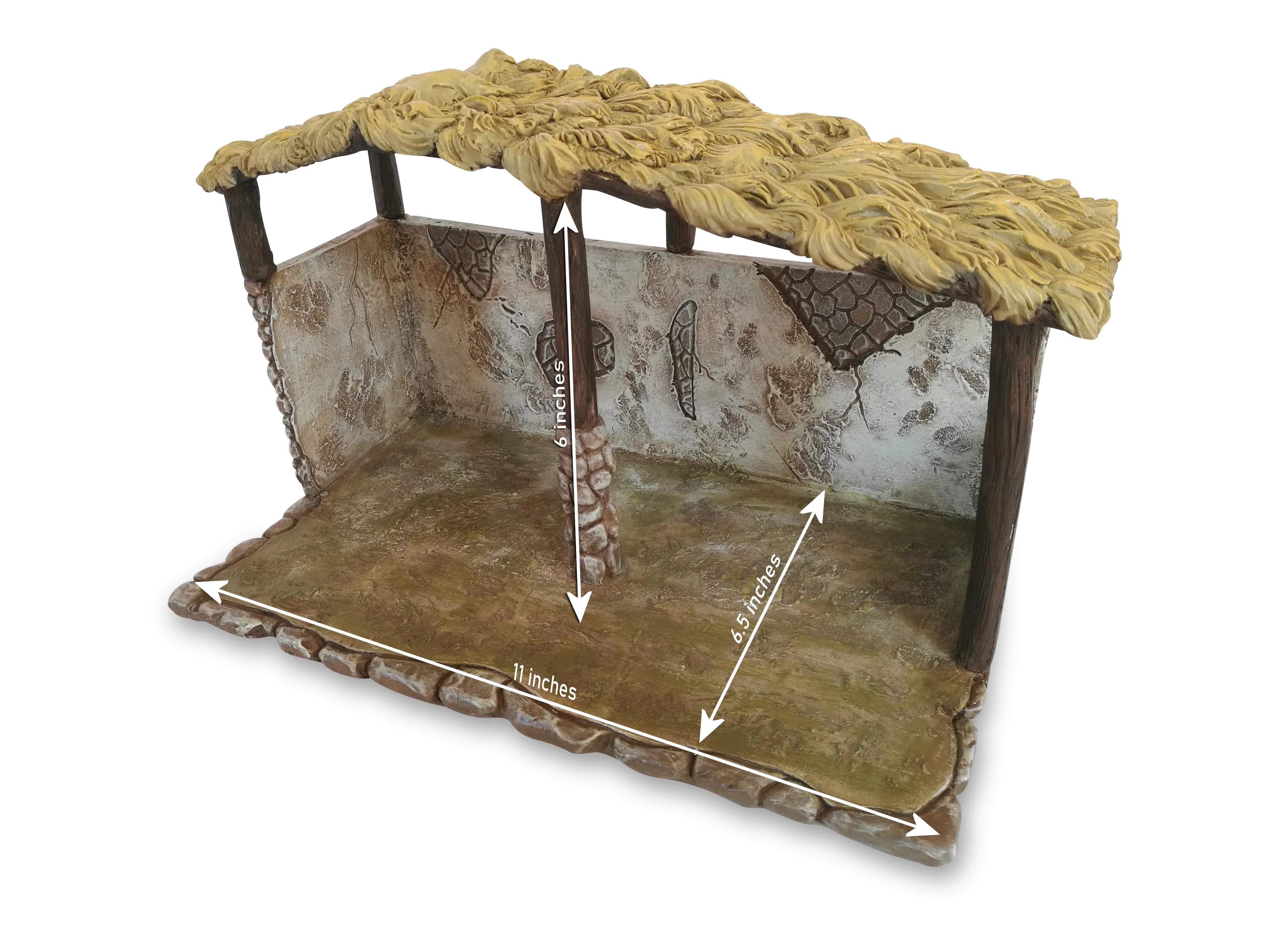 Faithful Treasure Christmas Nativity Scene Stable. Hand-Painted Polyresin Nativity Shed (7.5" High) - Image 3