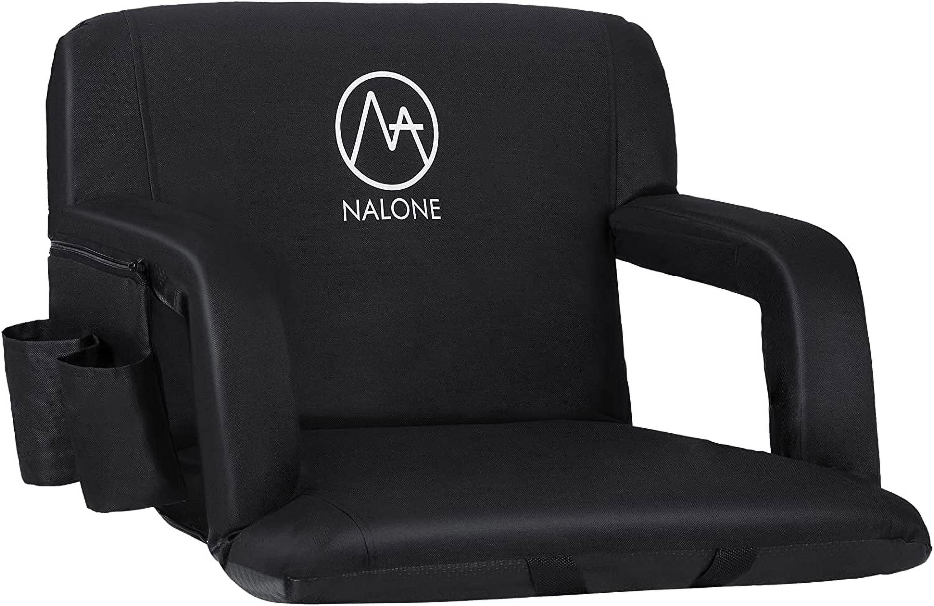 NALONE Folding Stadium Seat 25 inch Wide Stadium Chairs for Bleachers Portable with Back Supports Thick Padded Cushion Armrests Reclining - Image 5