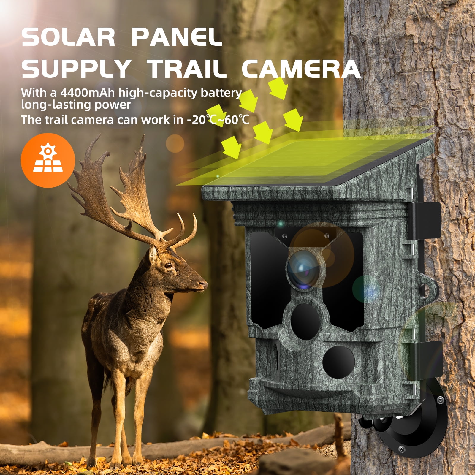 Campark TC08 4K Solar WiFi Hunting Trail Monitor 46MP Night Vision Waterproof IP66 - Image 4
