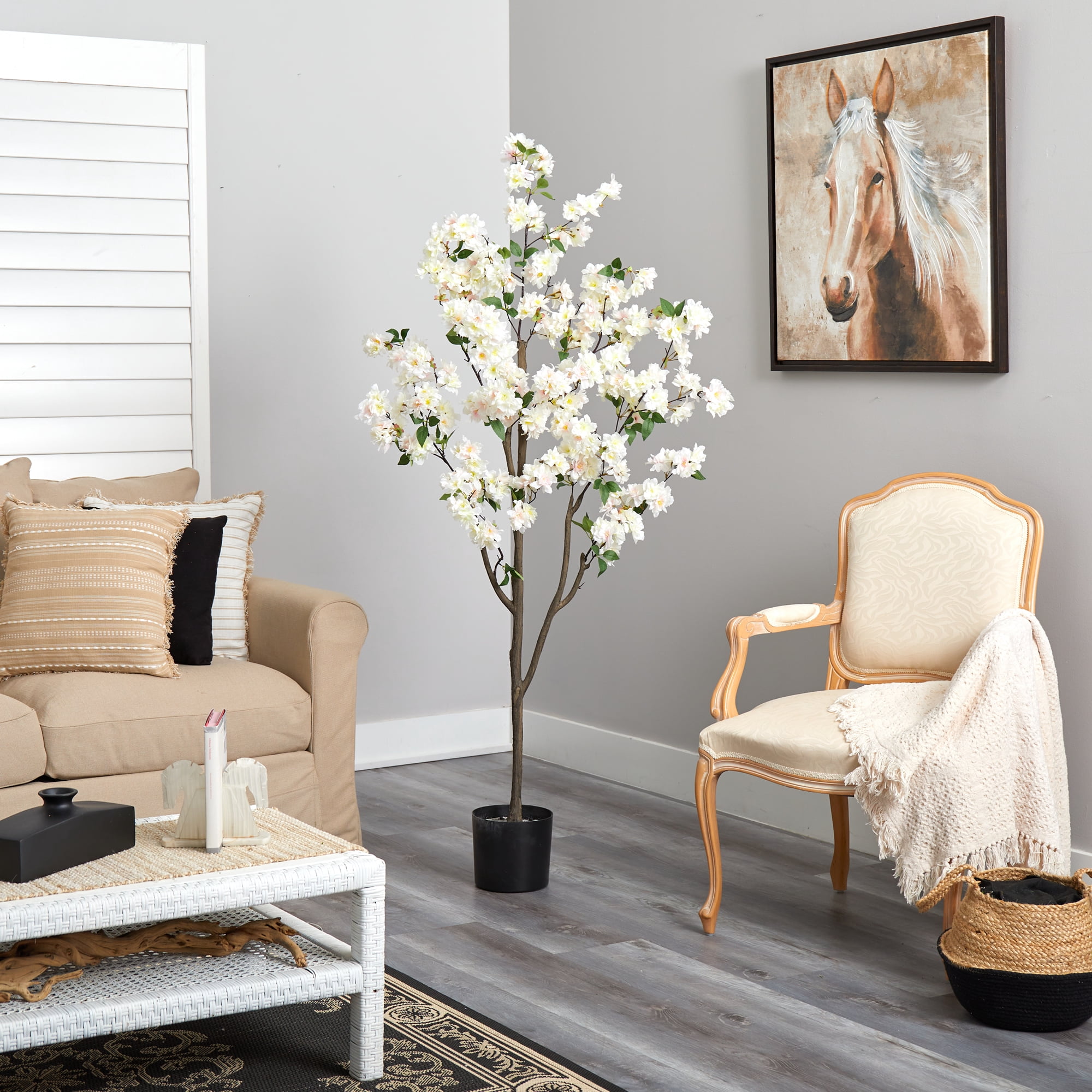 Nearly Natural 6' Cherry Blossom Artificial Tree - Image 3