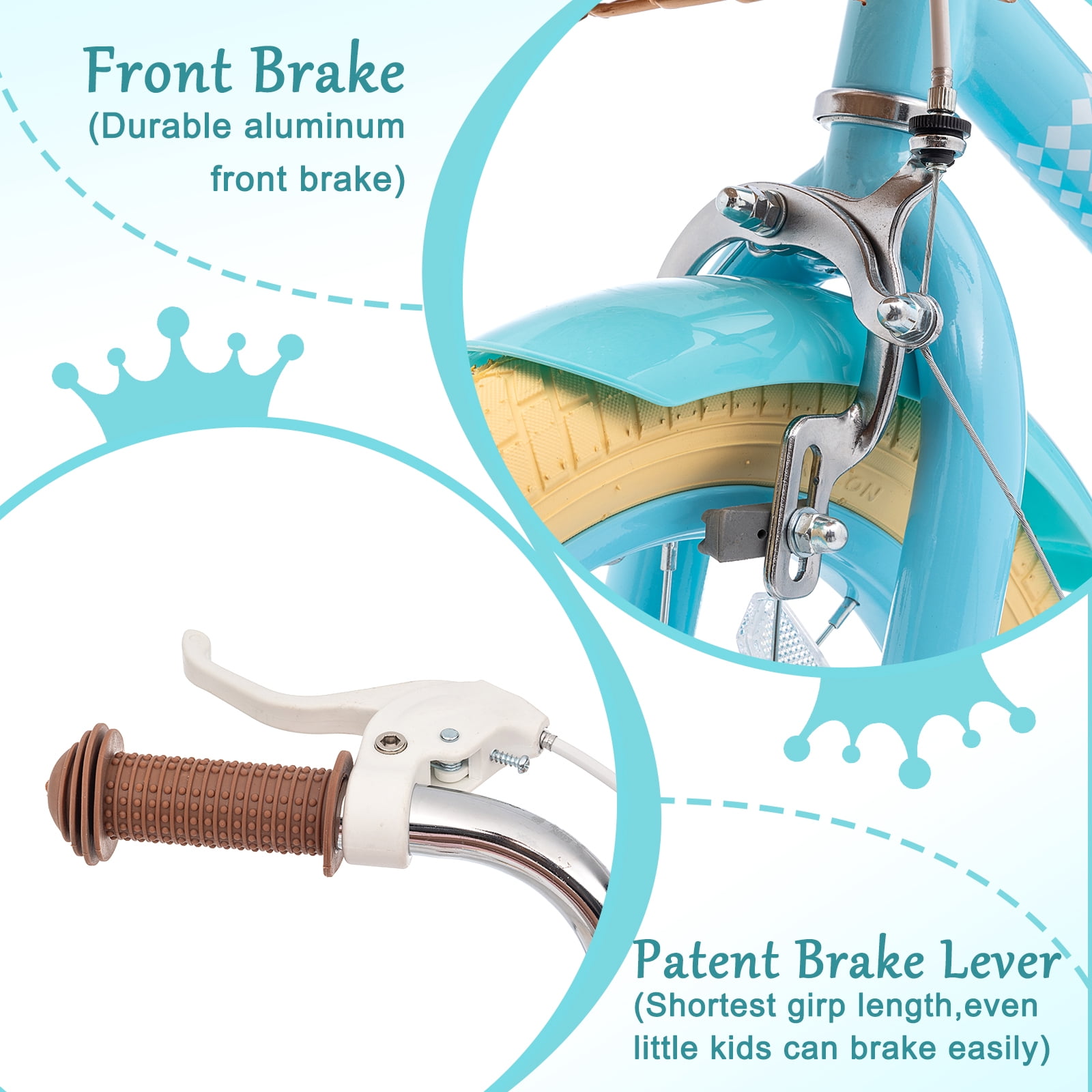 XJD Girls Bike for 2-12 Years Old Toddlers and Kids, 12 14 16 20 Inch Kids Bike with Basket and Bell Training Wheels, 12 Inch Kid's Bicycle with Kickstand & Adjustable Seat Handlebar Height - Image 5