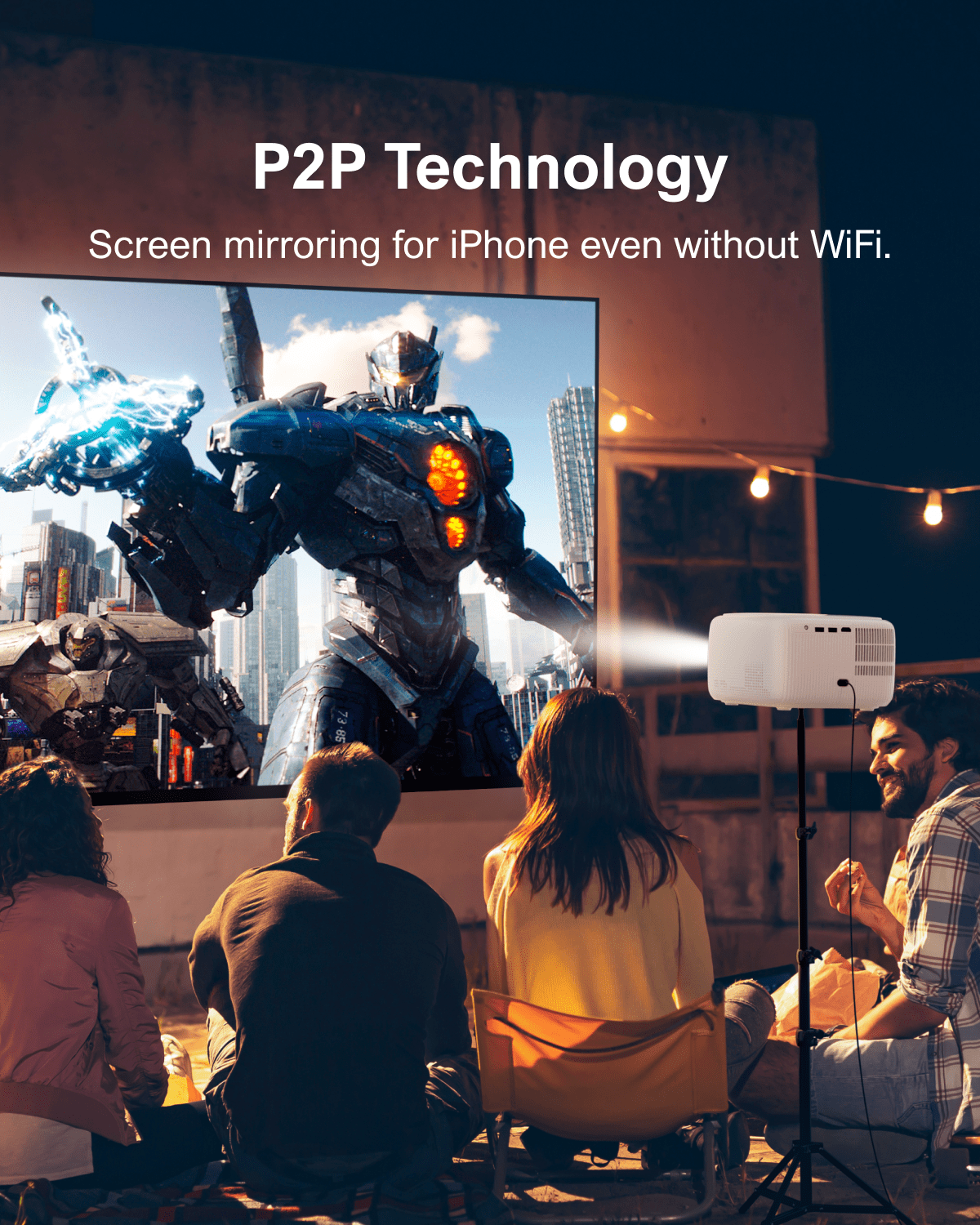 ULTIMEA Mini Projector, 300 ANSI Lumens, 5G WiFi & Bluetooth, 1080P Home Theater, Electric Focus, 150" Display, Portable Home Theater with Built-in Speakers, HDMI/USB/AV Compatible, Apollo P10 - Image 11