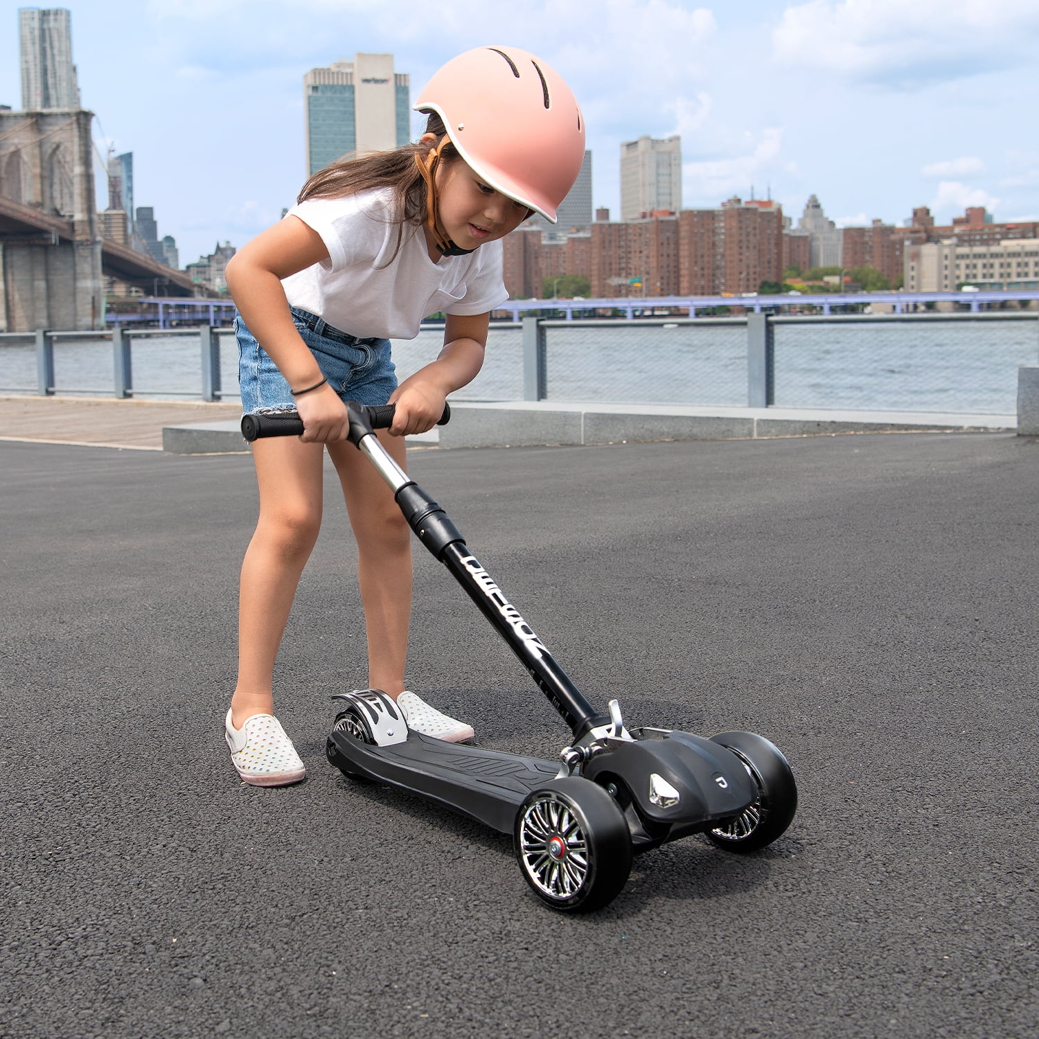 Jetson Triton Children's 3 Wheel Kick Scooter, Black - Image 6