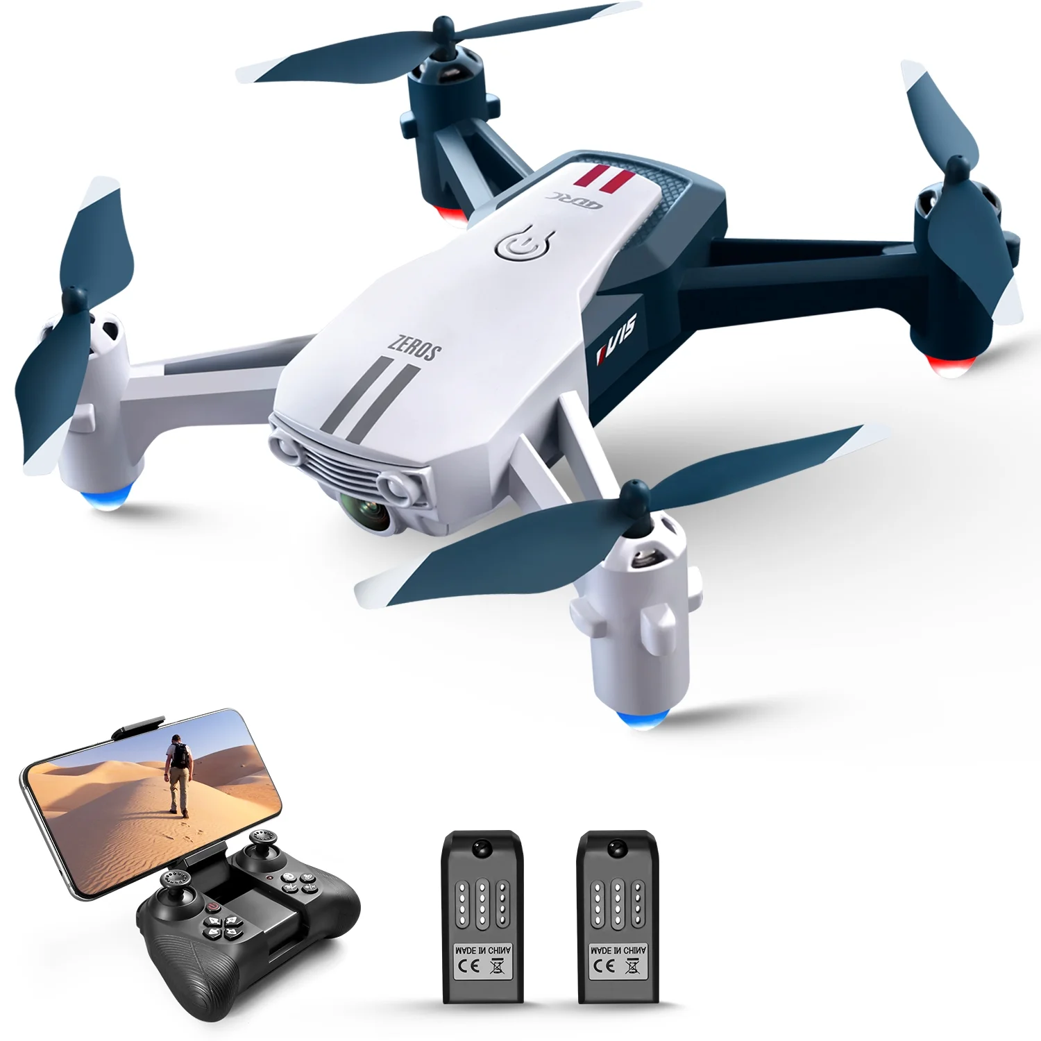 4DRC V15-1080P Wifi FPV Drone with 1080P HD Camera, Headless Mode/3D Flips, RC Quadcopter for Beginners,Bluey - Image 3