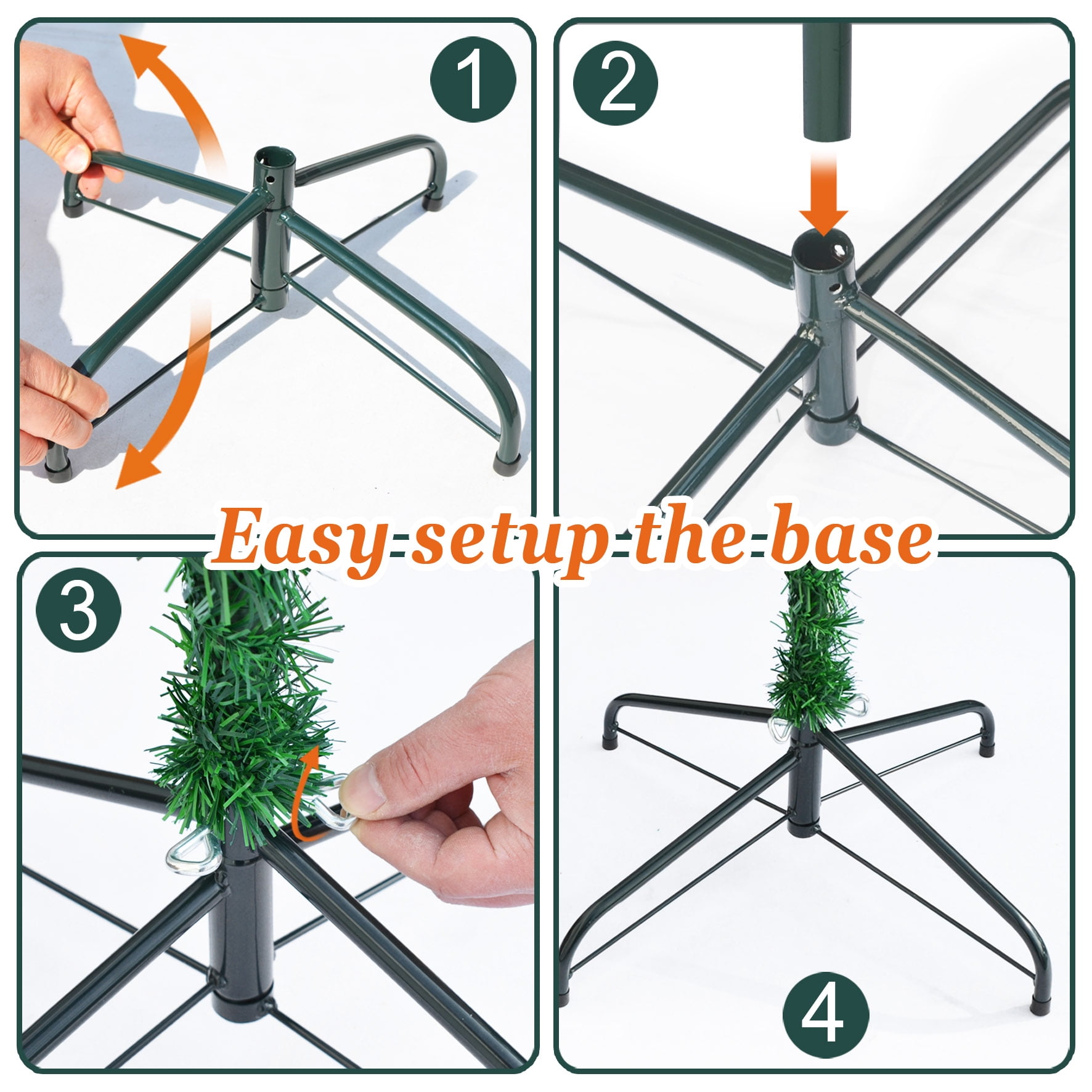 Sunny Snow Tipped Christmas Tree with Pine Cones and Steel Stand -Unlit (7' with 1003 Tips and 39 pinecones) - Image 3