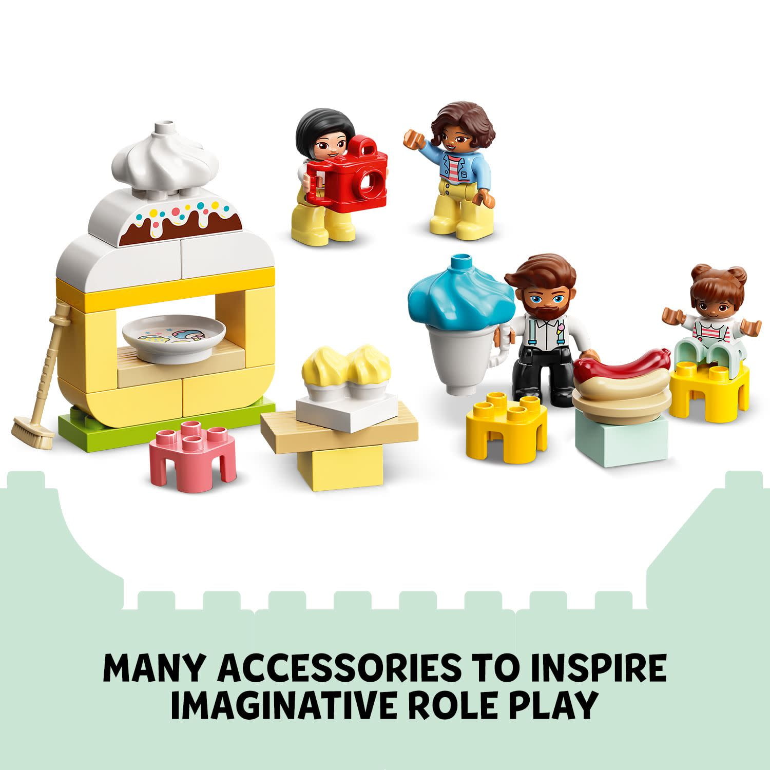 LEGO DUPLO Town Amusement Park Fairground 10956 Building Set - Featuring 7 Duplo Figures, Trains, Slides, Carousel, and a Ferris Wheel, Educational Learning Toy and Playset for Toddlers Ages 2+ - Image 4