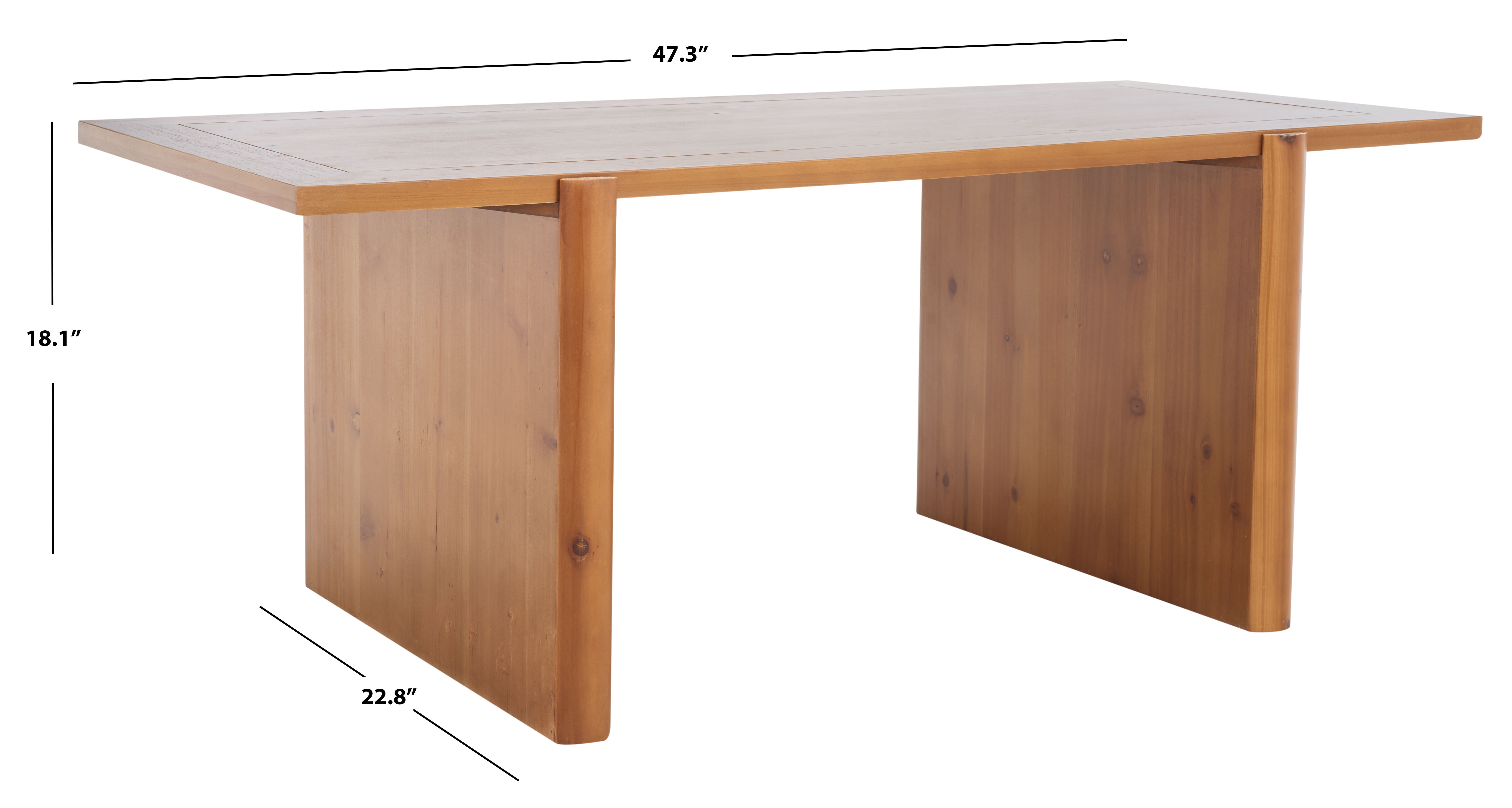 SAFAVIEH Truman Mission Rectangle Coffee Table, Brown (47.3 in. W x 22.8 in. D x 18.1 in. H) - Image 4