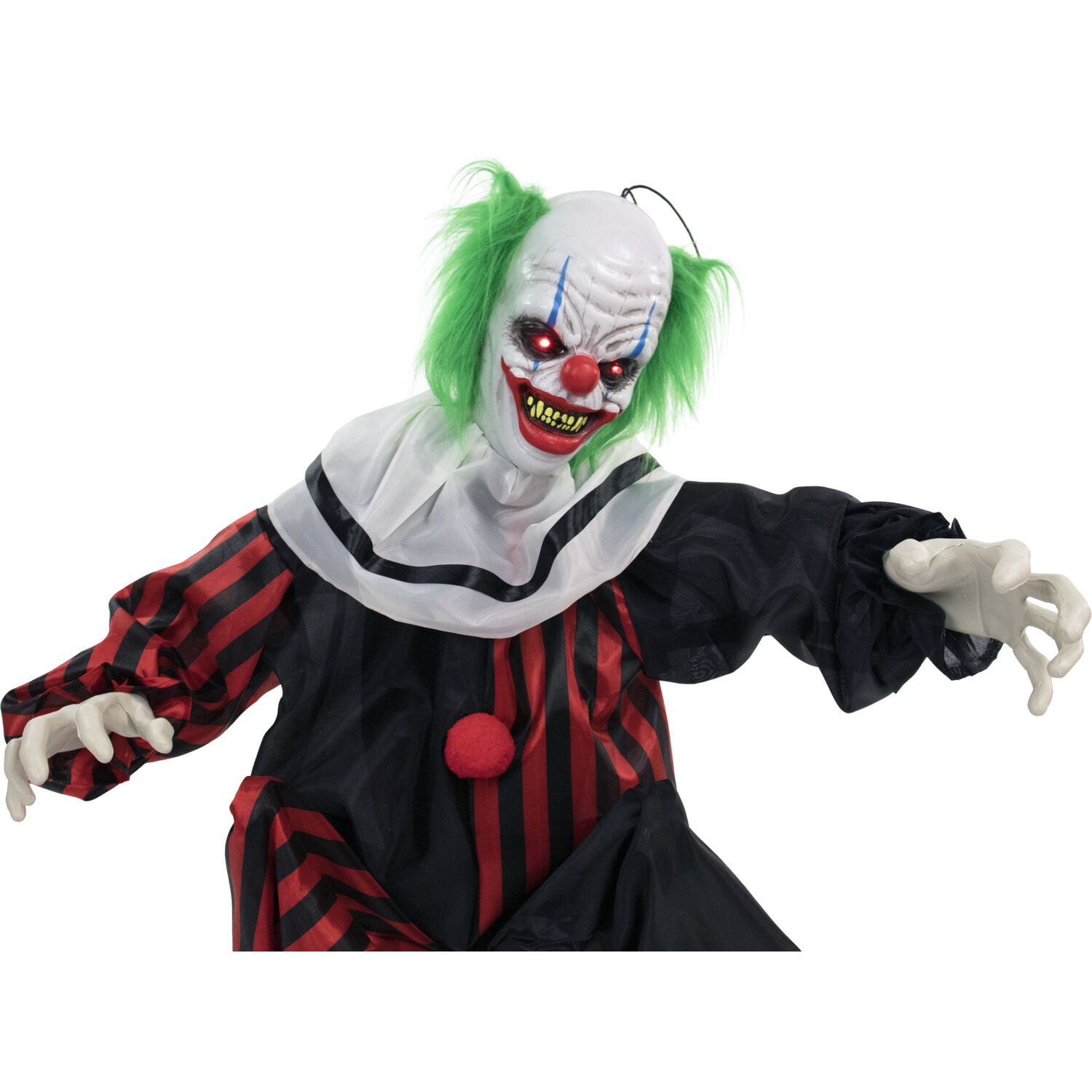 Haunted Hill Farm 32 in Life Size Animatronic Crouching Clown with Lights and Sound, Indoor or Covered Outdoor Halloween Decoration, HHCLOWN-12FLSA - Image 11