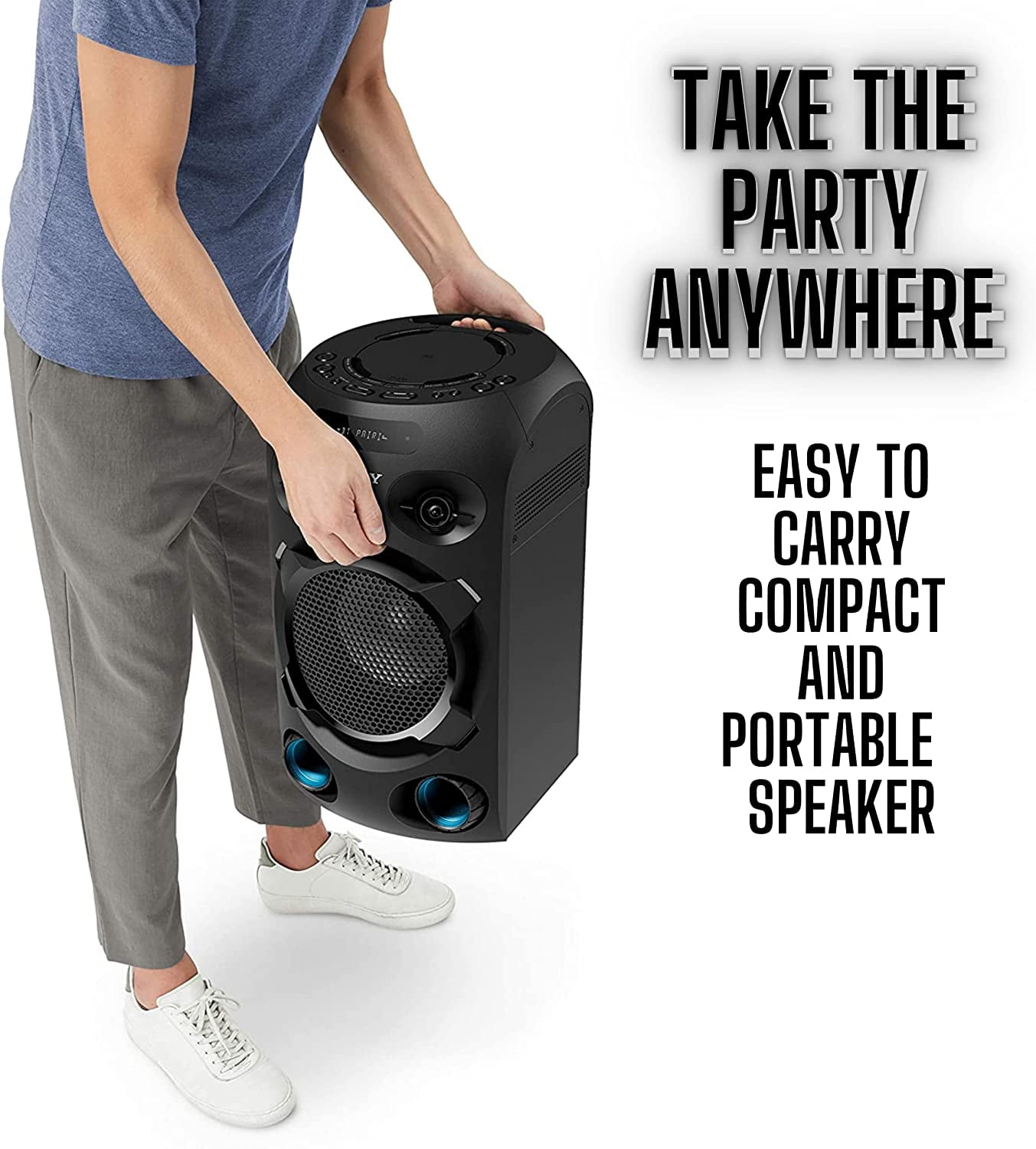 Sony MHC-V02, Compact High Power Party Speaker. One Box Music System, Black - Image 6