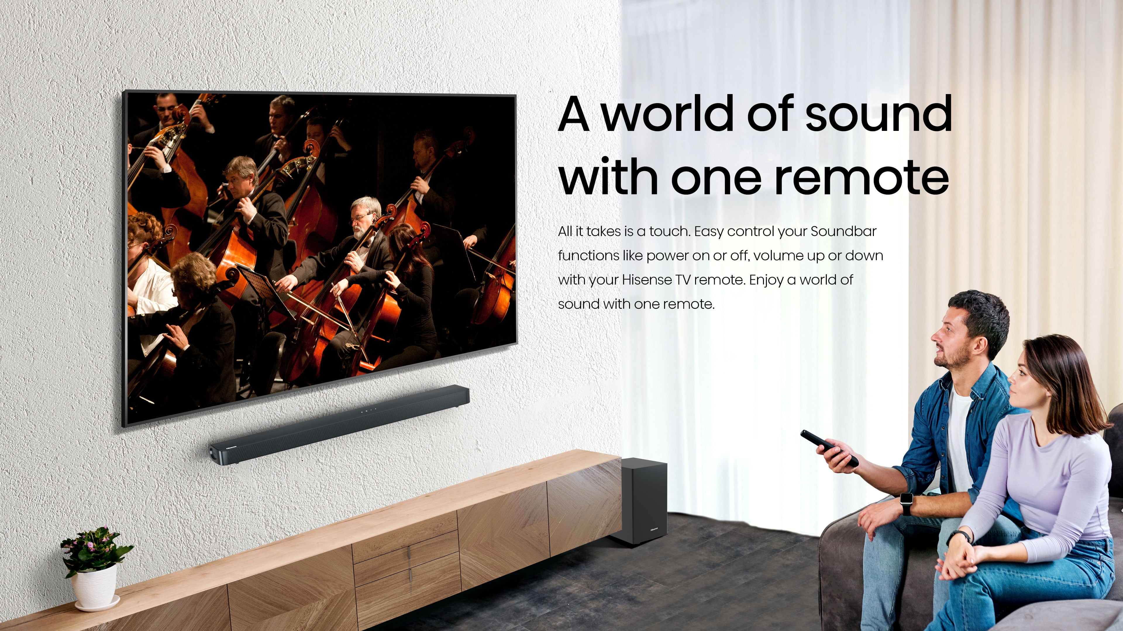 Hisense HS212F 2.1 Channel Sound Bar with Wireless Subwoofer, 120W, Dolby Audio, Pure Surround, Ezplay Support, Roku TV Ready, Bluetooth, HDMI ARC/Optical/AUX/USB (Model HS212F) Black - Image 13