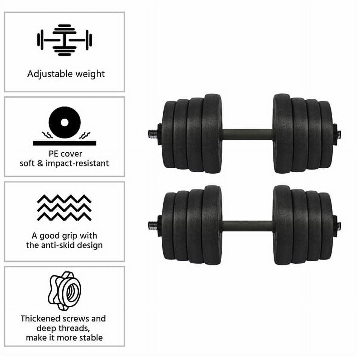 Alden Design 66 lb. Adjustable Dumbbells for Weight Training, Black - Image 11