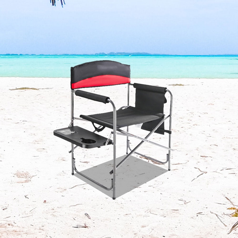 Camping Chair, Directors Chair with Side Table Storage Pockets and Carry Straps for Cup Holder, Padded Folding, Supports 400lbs - Image 3