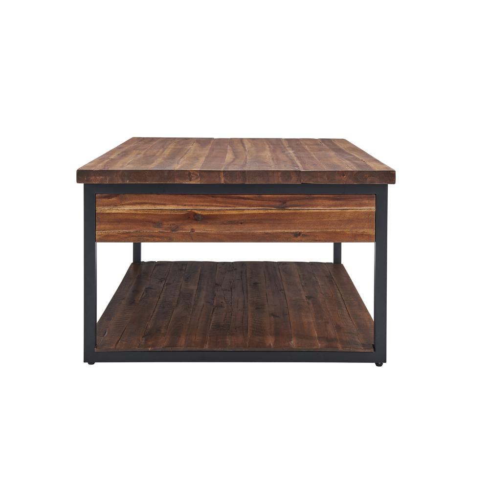 Alaterre Claremont 48"L Rustic Wood Coffee Table with Drawer and Low Shelf - Image 35