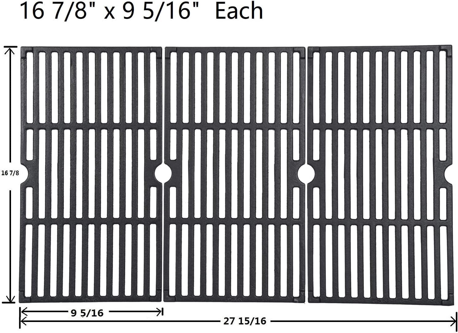 Uscover 3 Pack 16 7/8" Grill Grates Replacement Parts for Charbroil 463420508, 463420511, 463436213,463440109, Cast Iron Grill Cooking Grates for charbroil,Master Chef, Thermos and Backyard - Image 7
