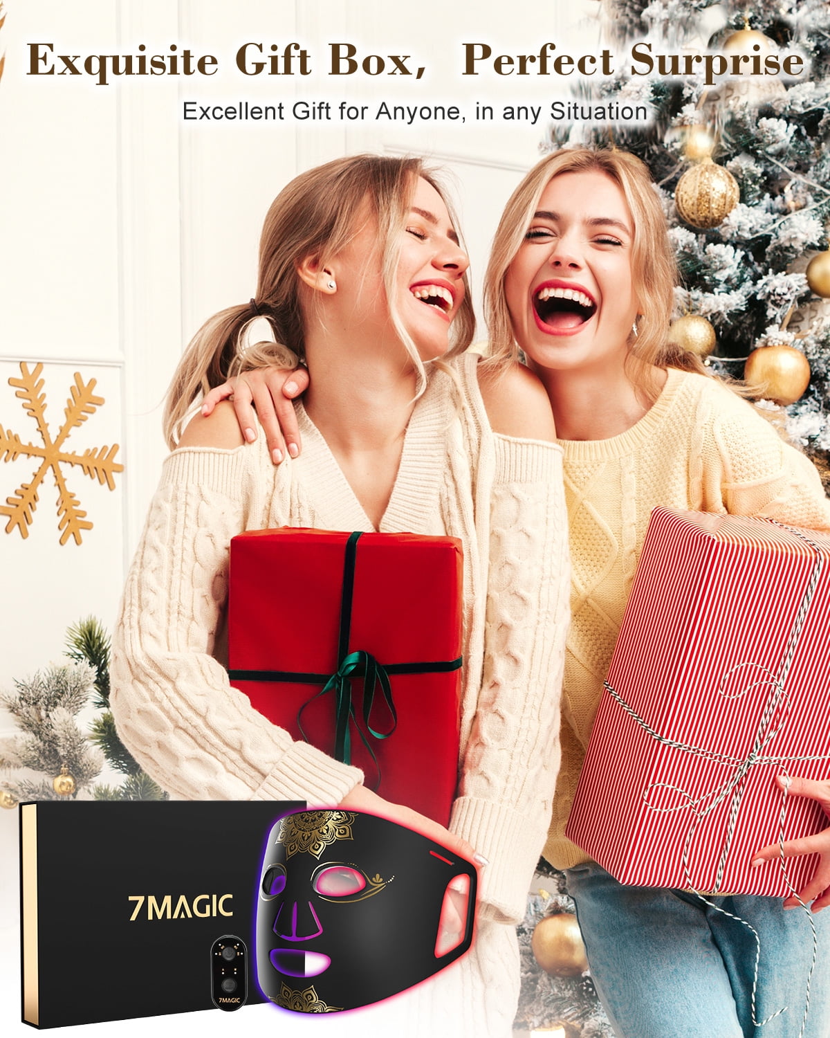 Red Light Therapy for Face, Cordless Infrared Led Face Mask, 4 Modes Portable Led Face Mask Light Therapy with Remote, At Home and Travel 100 LED Beads, Gift for Loved, Black - Image 8