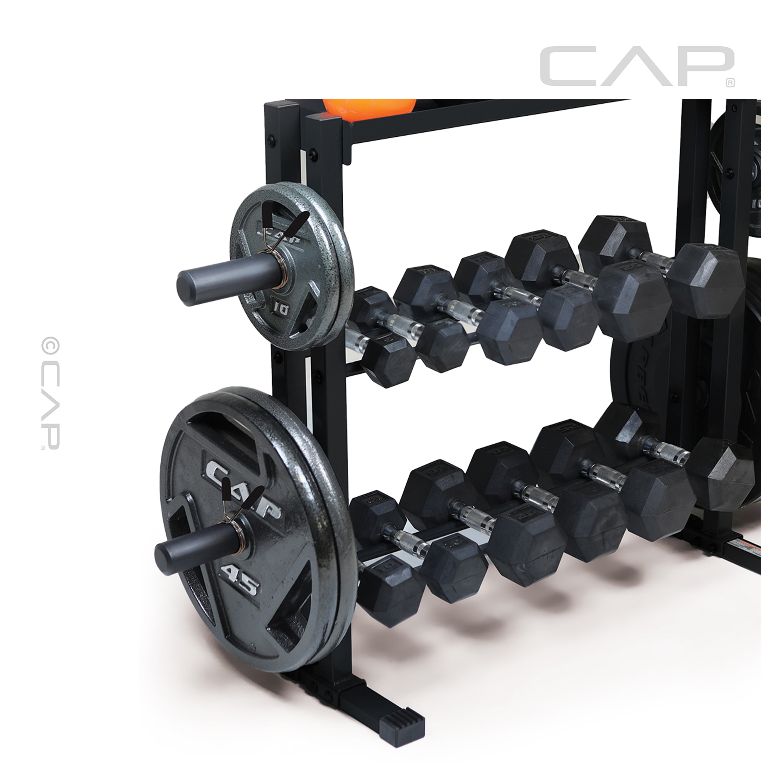 CAP 3-Tier Storage Rack for Kettlebells, Dumbbells & Olympic Weight Plates - Image 5