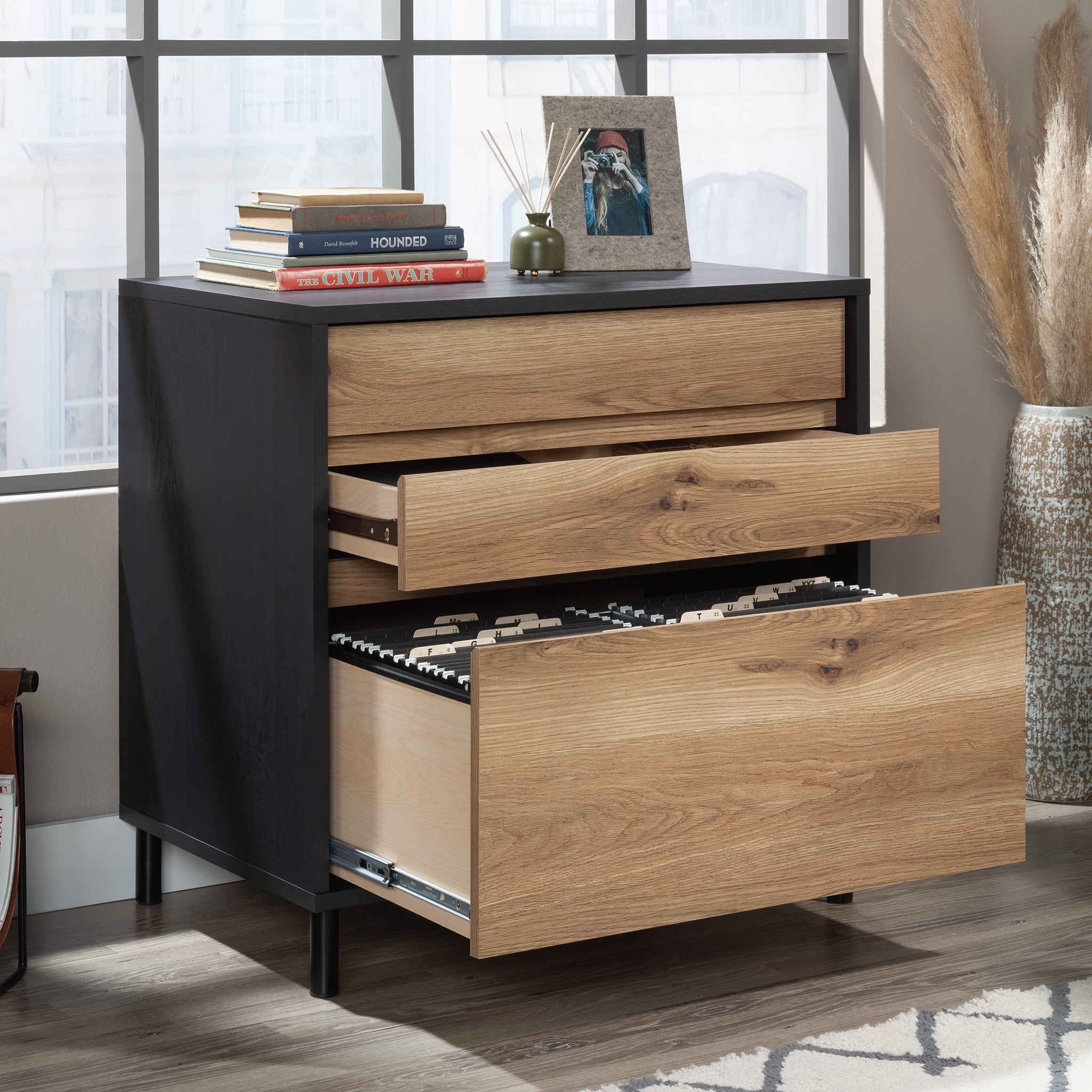 Sauder Acadia Way 2-Drawer Lateral File, Raven Oak Finish - Image 8