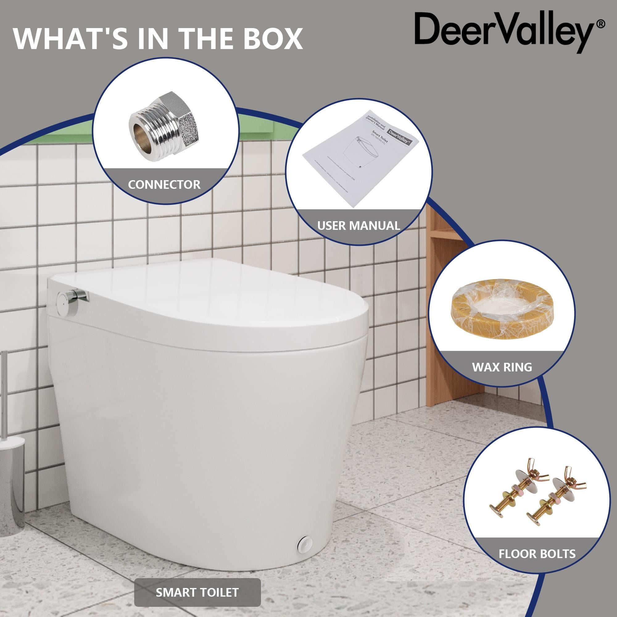 1.28 GPF Single Flush Tankless Elongated Smart 1-Piece Toilet in White with Heated Seat, Auto Flush, Night-Light - Image 5