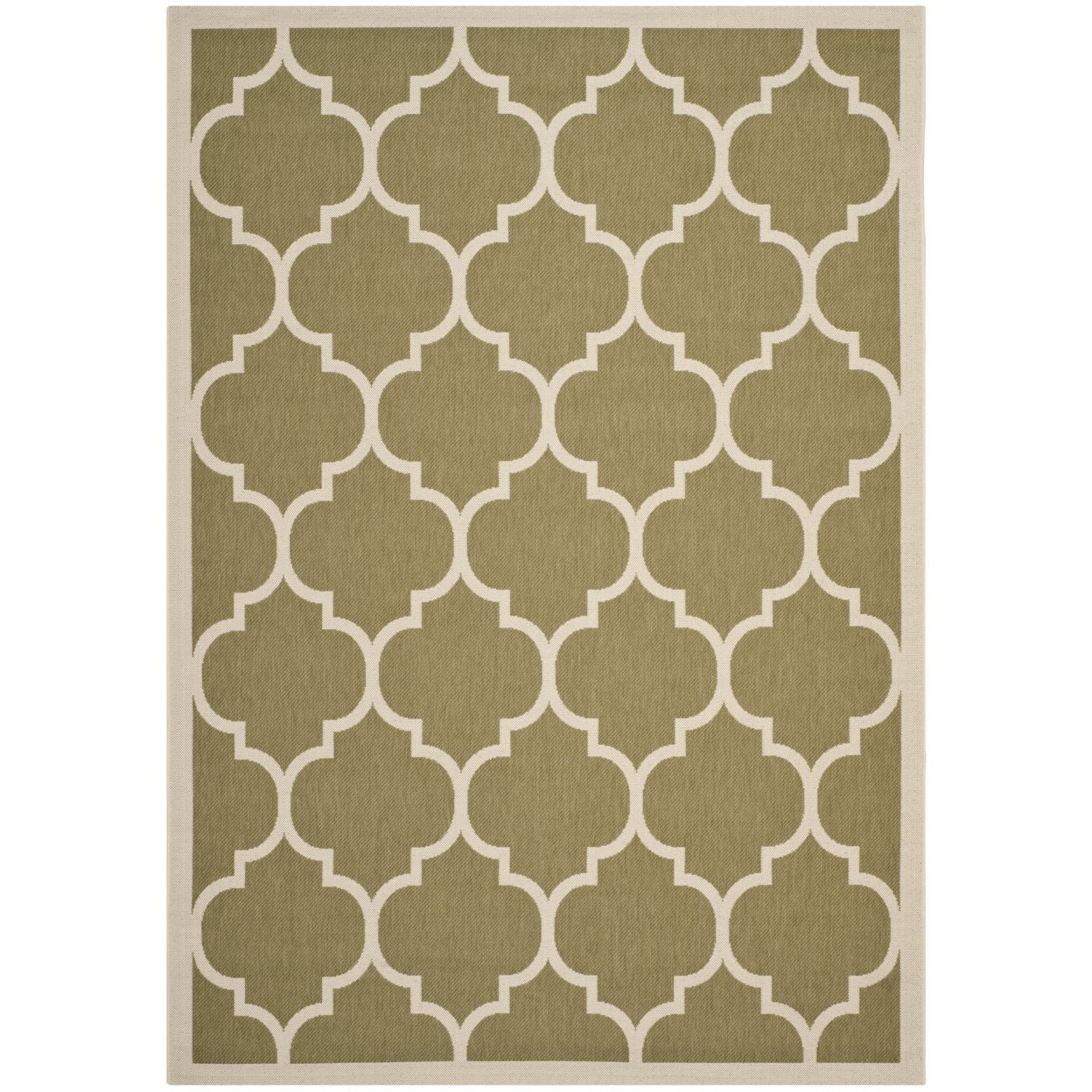 Safavieh Courtyard Alyssa Geometric Indoor/Outdoor Area Rug, 6'7" x 9'6", Green/Beige - Image 4
