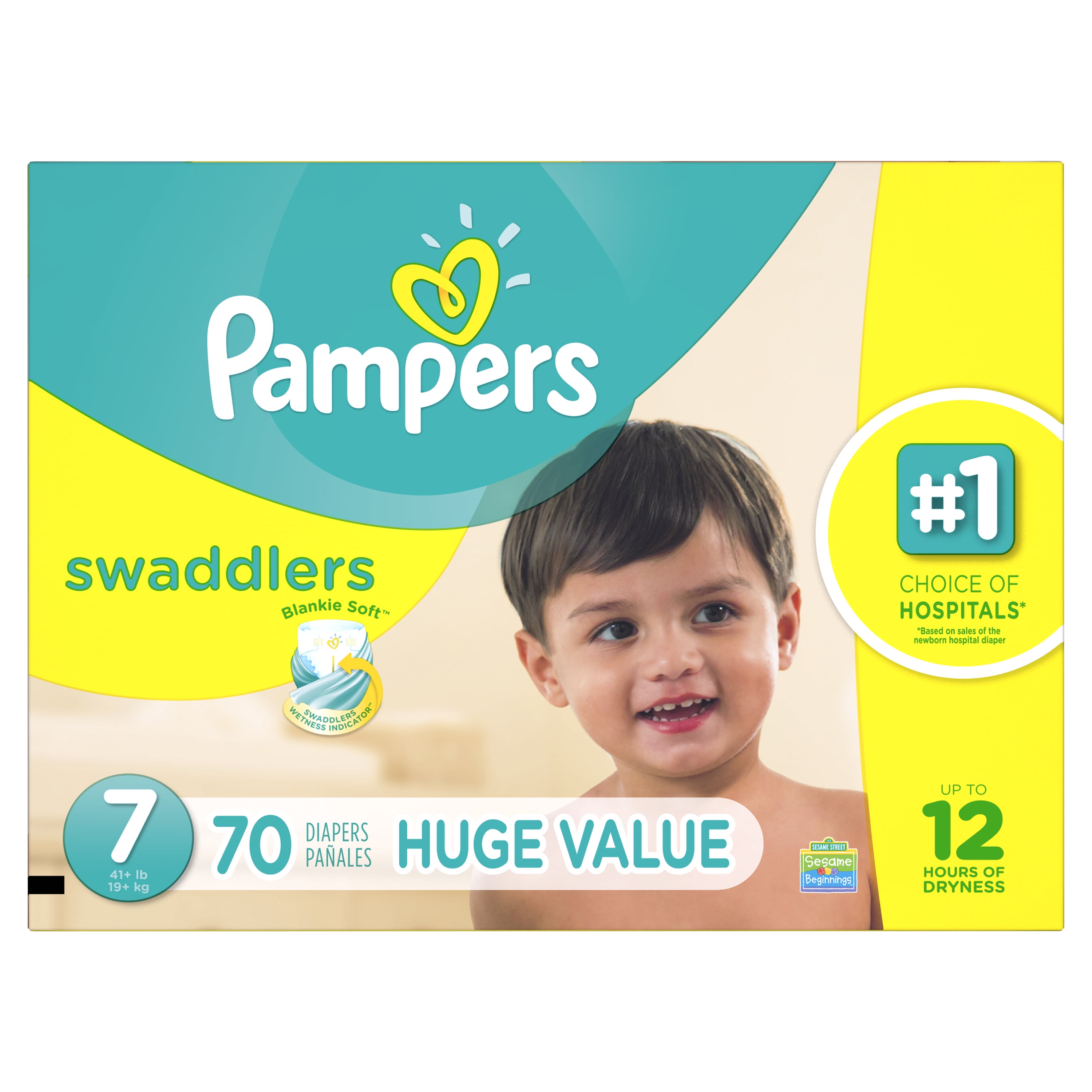 Pampers Swaddlers Diapers, Size 7, 70 Diapers - Image 4