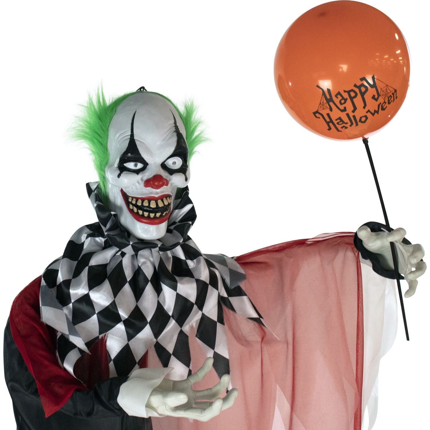 Haunted Hill Farm 5.9 ft Life-Size Animatronic Clown Halloween Decoration with Lights and Sound, HHCLOWN-7FLSA - Image 14