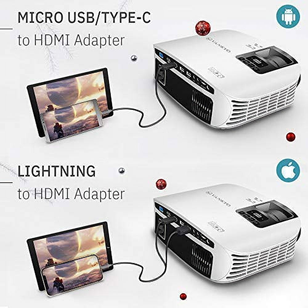 VANKYO Leisure 510 Full HD Movie Projector, Video Projector with 200" Projection Size, Support 1080P HDMI VGA AV USB with Free HDMI Cable and Carrying Bag (White) - Image 6