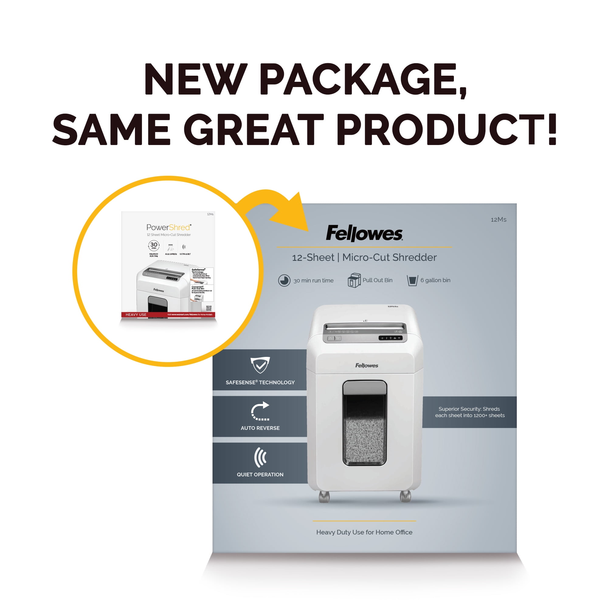 Fellowes 12MS Microshred 12-Sheet Micro-Cut Paper Shredder - Image 9