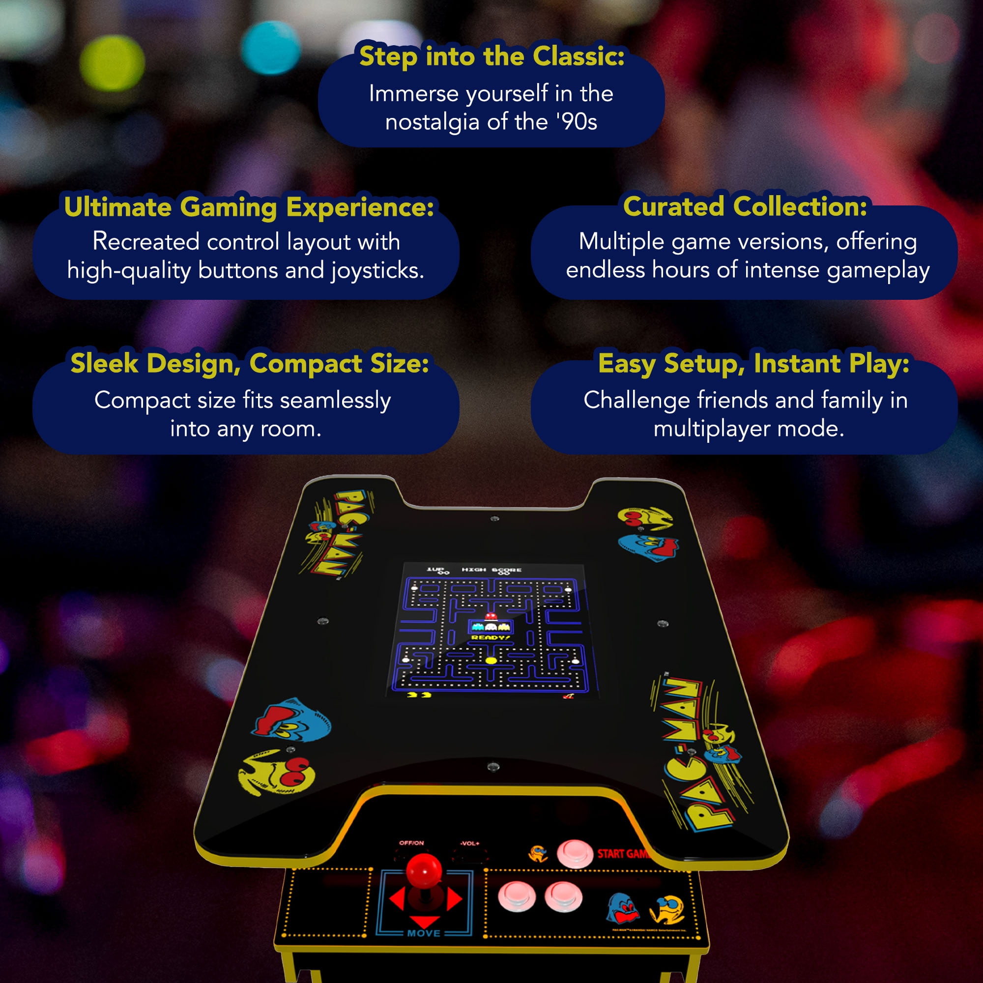 Arcade1UP - Pac-Man Head-to-head (H2H), 12 Games in 1, Gaming Table w-Lit Deck - Image 10