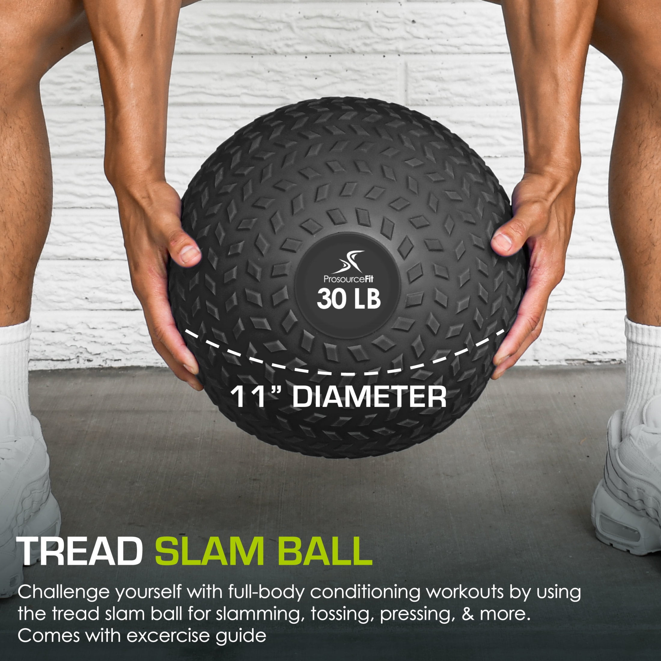 ProsourceFit Tread Slam Medicine Balls w/ Ultra Grip for Weighted Workouts, 30 lb - Image 5
