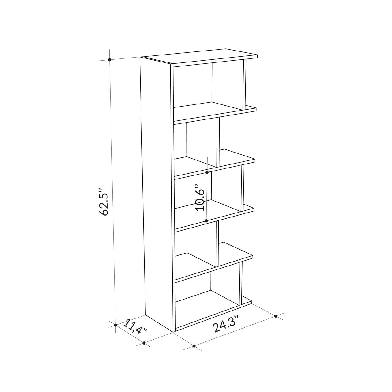 Ada Home Decor Furniture Multiple Tier Open Shelf White Bayside Modern Bookcase - Image 4