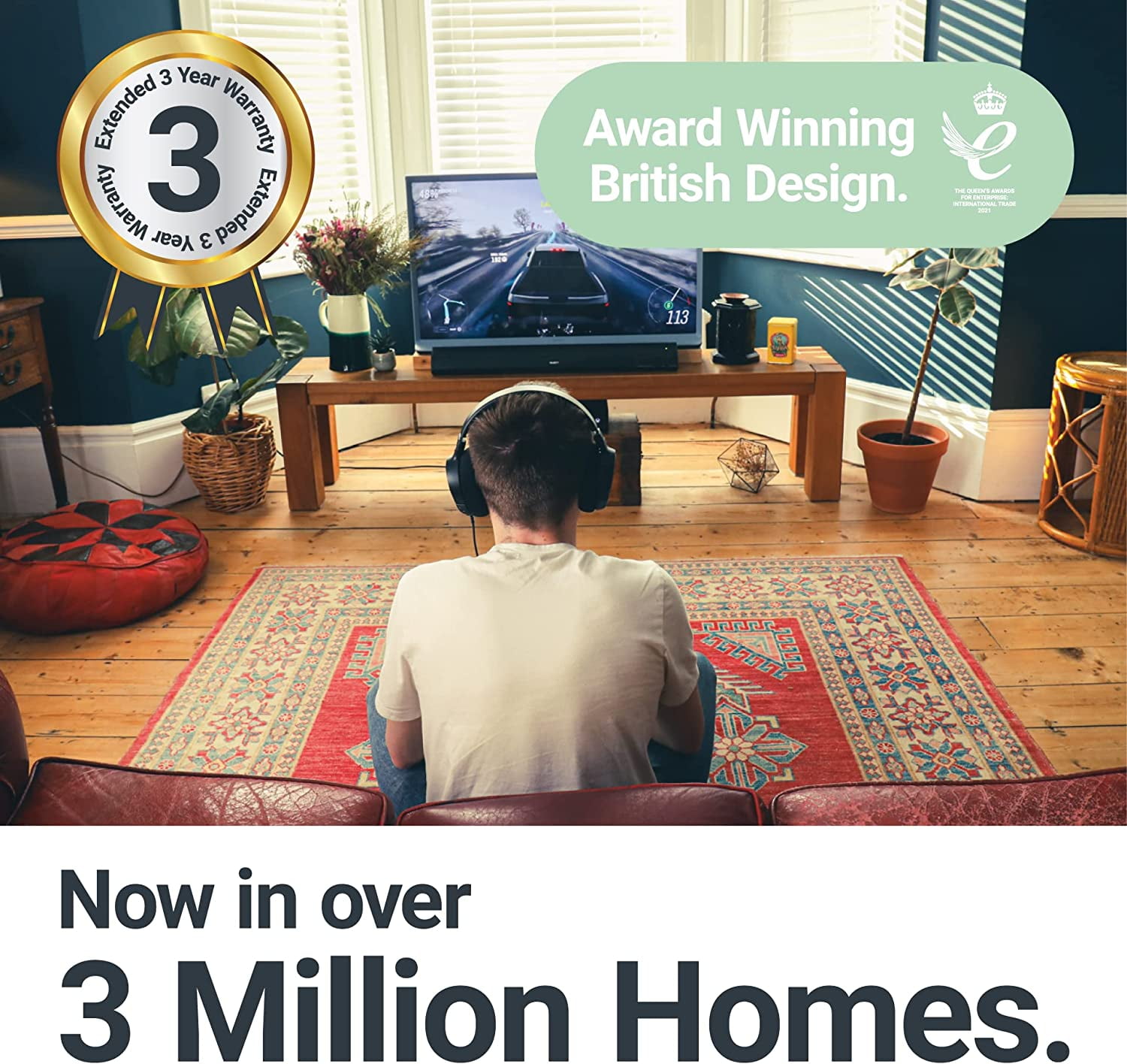 Majority Teton 120W 2.1 Channel Sound Bar with Built-in Subwoofer Powerful Home Theatre Sound | HDMI ARC, Bluetooth, Optical, RCA, USB & AUX Connectivity | Remote Control Included - Image 6