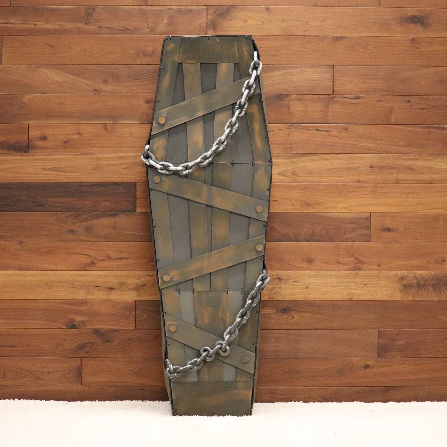 Haunted Hill Farm 5 ft Coffin the Animatronic Shaking Casket, Indoor Halloween Decoration, Red LED Lights, Battery-Operated, HHDCOFF-1LSA - Image 7