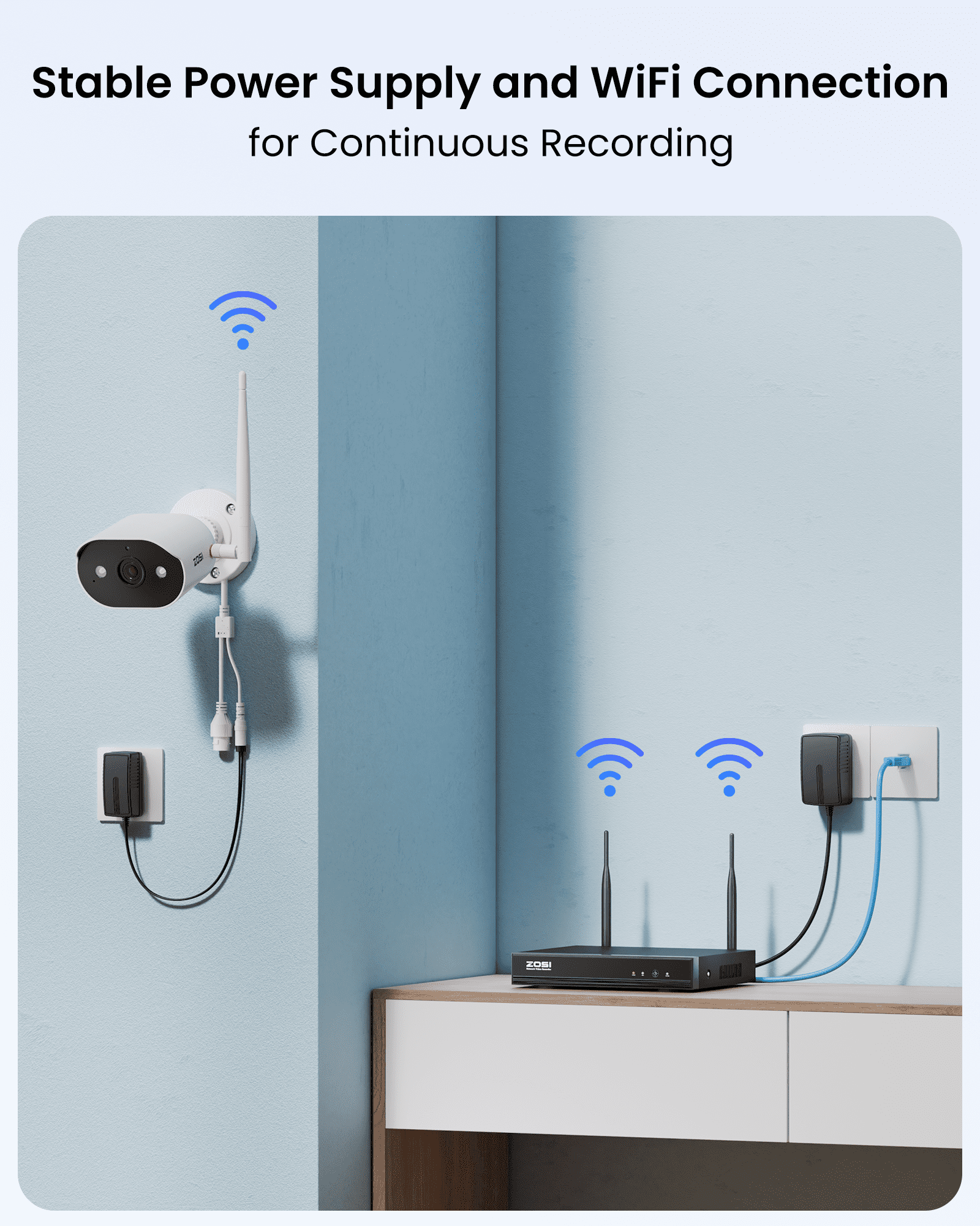 3MP Security Camera System with Audio, ZOSI 8CH Wi-Fi Security Camera System, 2K Outdoor with Color Night Vision,2TB HDD for 24/7 Recording, Smart Home Security - Image 7