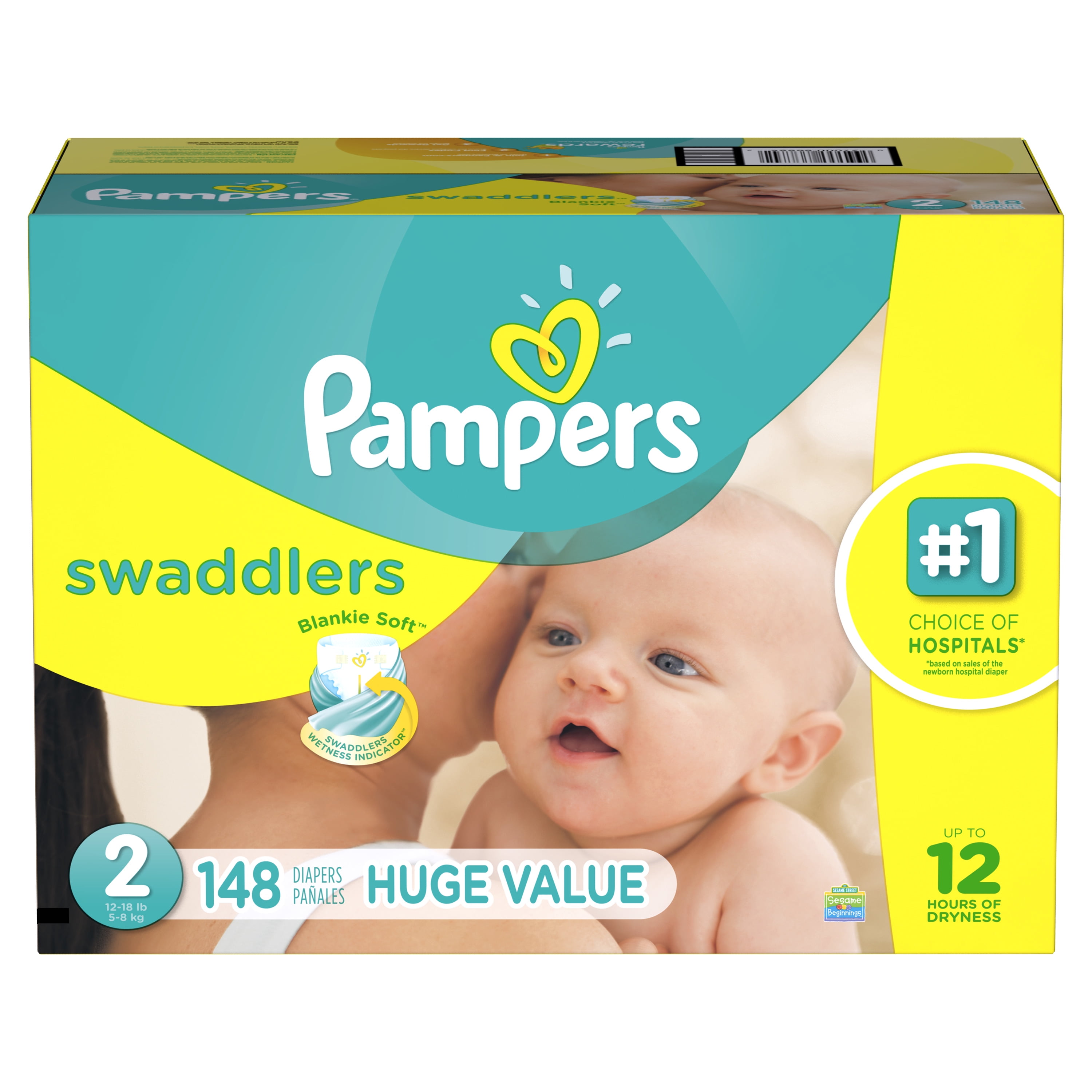 Pampers Swaddlers Soft and Absorbent Diapers, Size 2, 148 Ct - Image 3