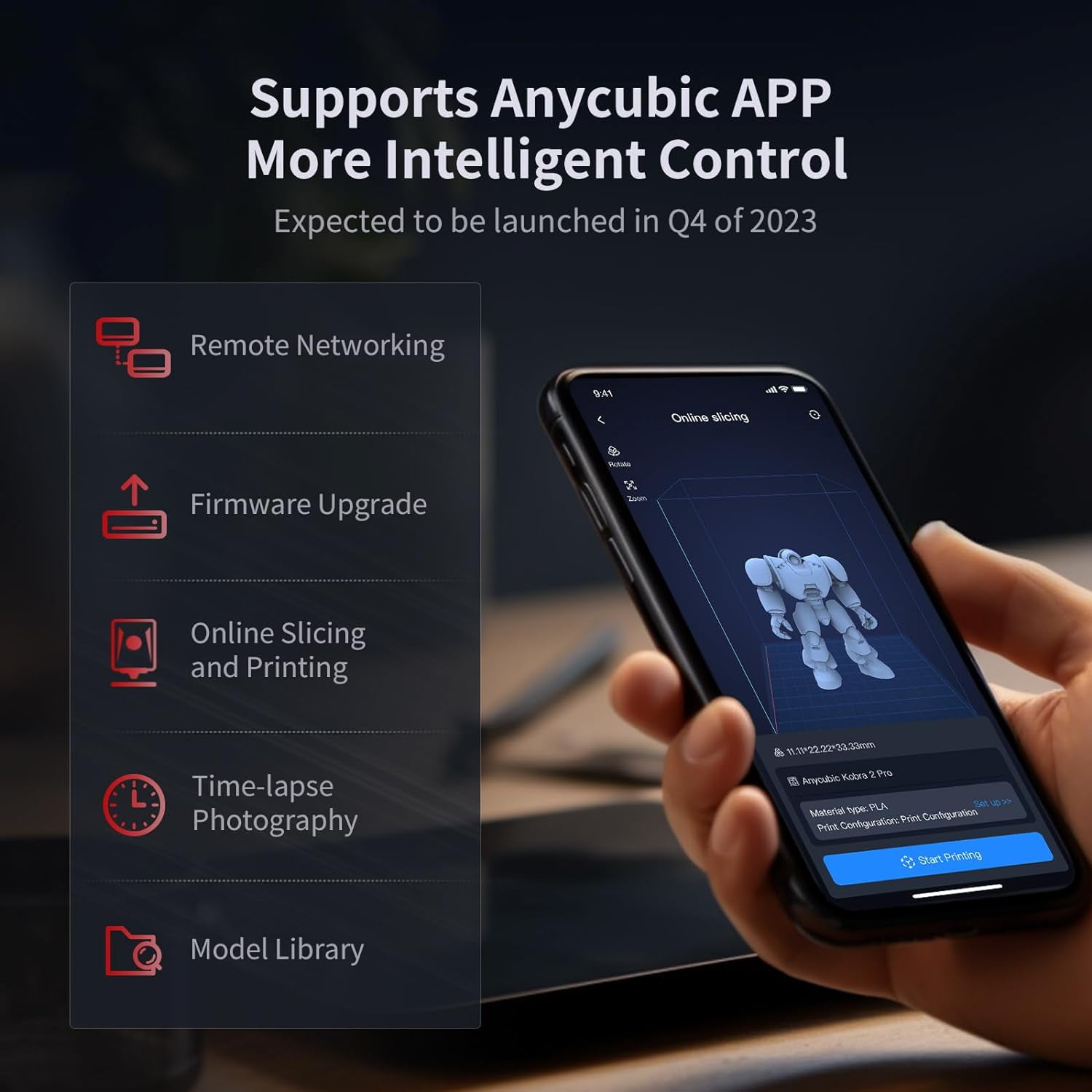 ANYCUBIC 3D Printer Kobra 2 Pro,500mm/s High Speed 3D Printer,Upgraded LeviQ 2.0 Auto Leveling Smart Z-Offset,DIY Print Volume 220*220*250mm - Image 7