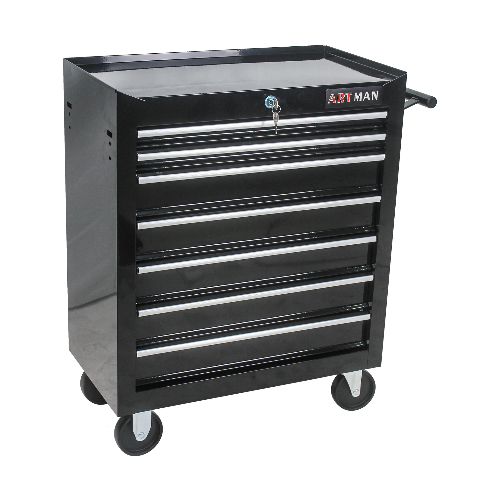 Aukfa Tool Chest, 24.5 in 7-Drawer Steel Rolling Tool Box on Wheels for Workshop Garage, Black - Image 13