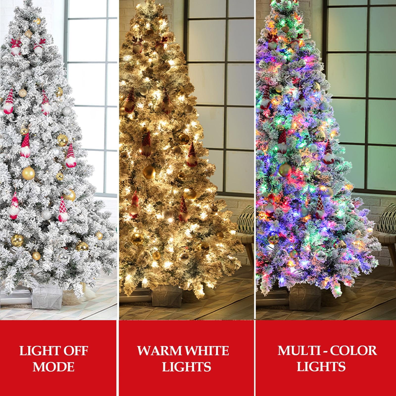 Fenbeli 6ft Pre-Lit Artificial Christmas Tree with 250 Multicolored LED Lights - Image 5
