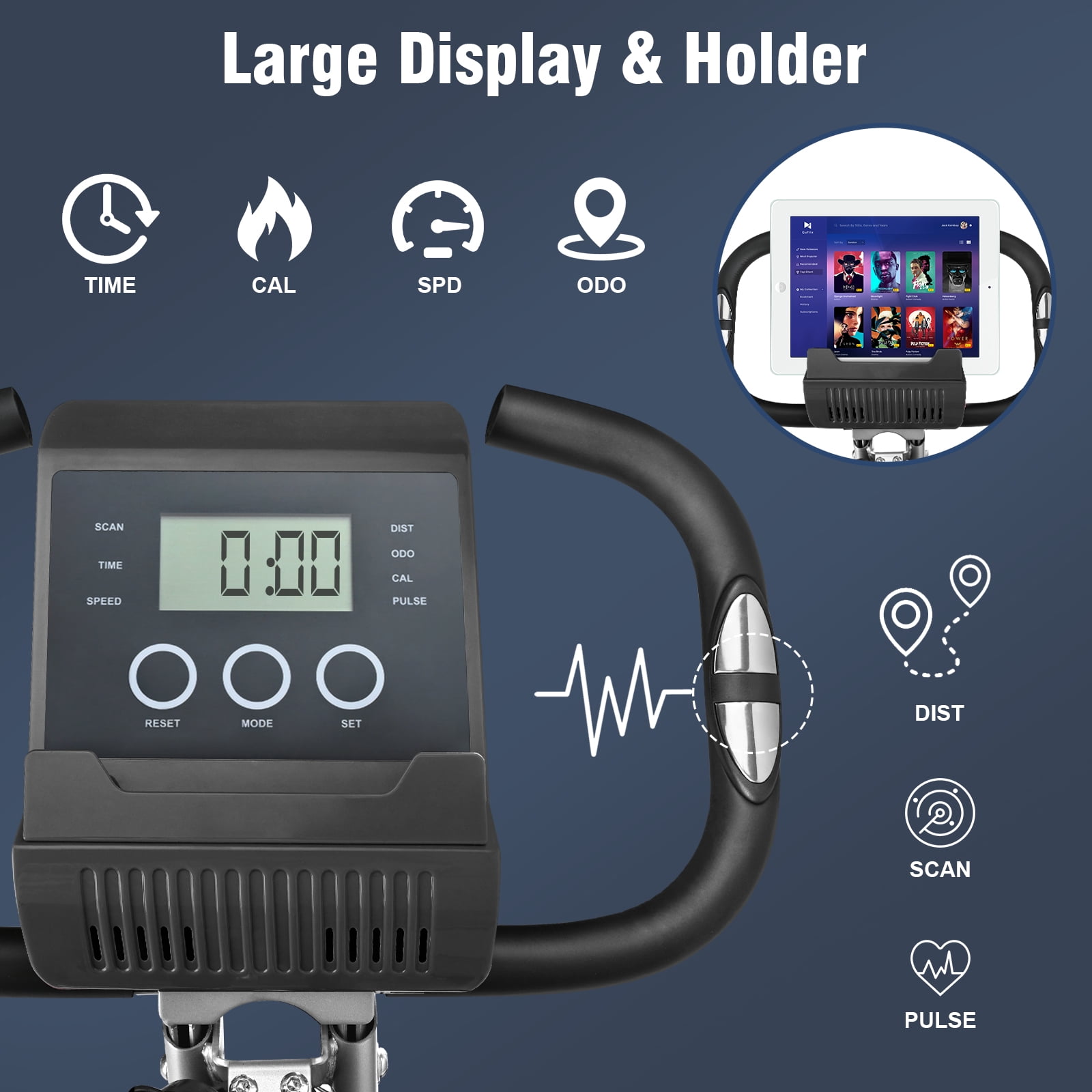 Wonder Maxi Exercise Bike Magnetic Fitness Cycle Folding Stationary Bike Indoor Home Use(White) - Image 6