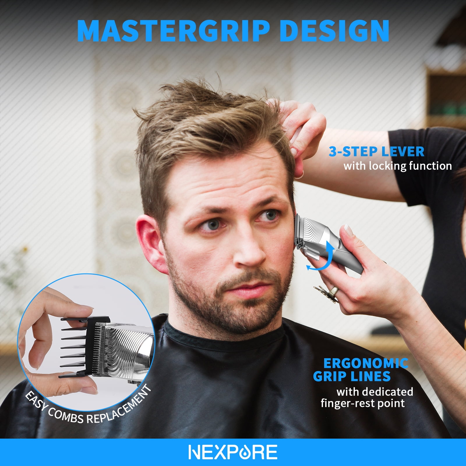 NEXPURE Hair Clippers,Cordless Beard Trimmer for Men,LCD Display Hair Clippers and Trimmer Sets,Haircut Beauty Kit for Men - Image 7