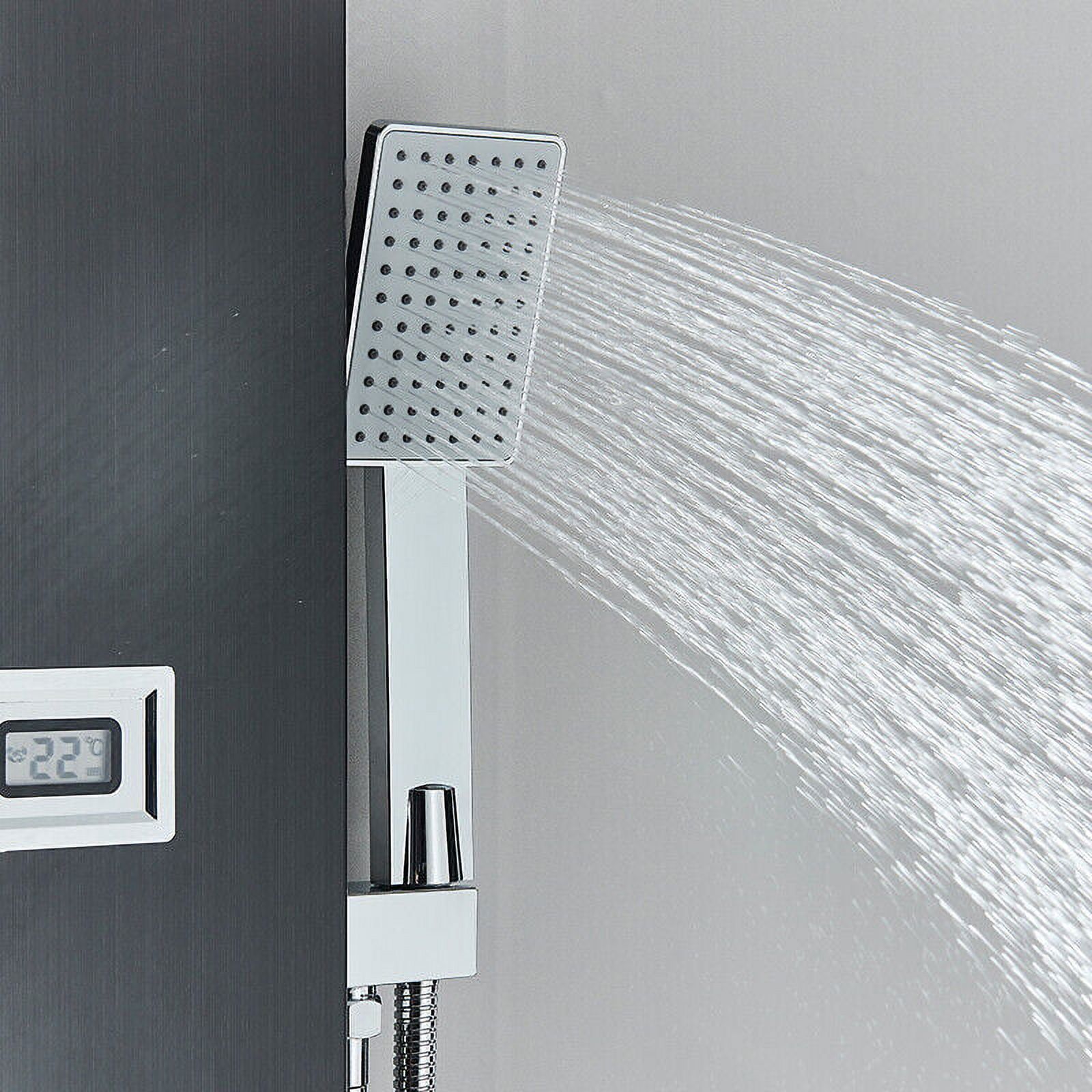 Zovajonia LED Shower Panel Tower System, Multi-Functions Shower Tower, Waterfall Showerhead, Shower Jets, Stainless Steel Rain Shower System Oil Rubbed Bronze - Image 12