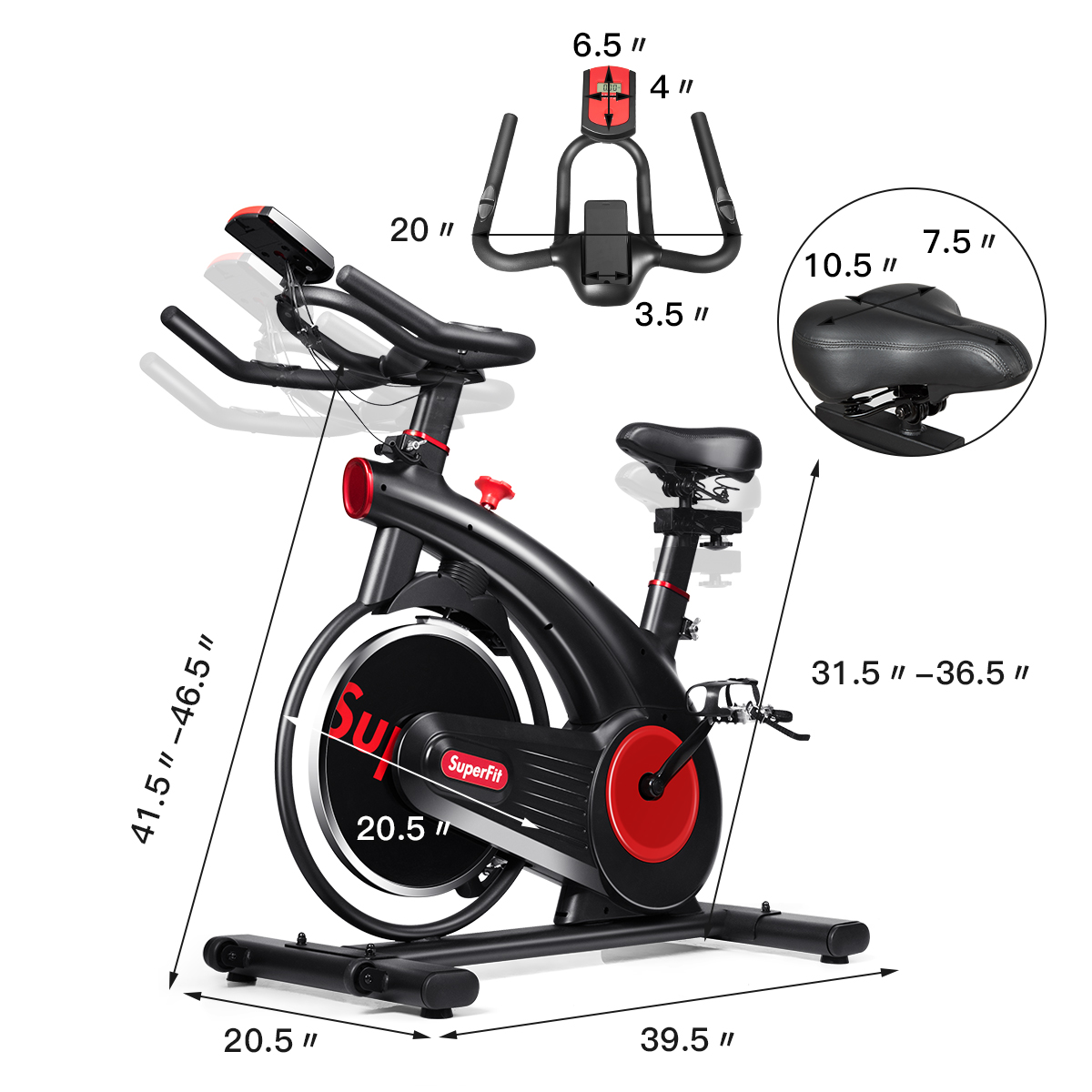 SuperFit Stationary Exercise Bike Silent Belt Drive Cycling Bike - Image 6
