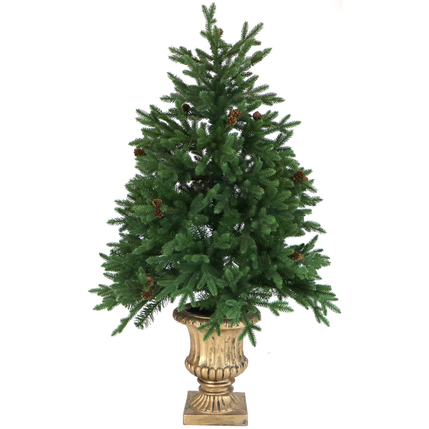 Fraser Hill Farm 4-ft. Noble Fir Artificial Tree with Metallic Urn Base and 200 Warm White LED Lights - Image 5