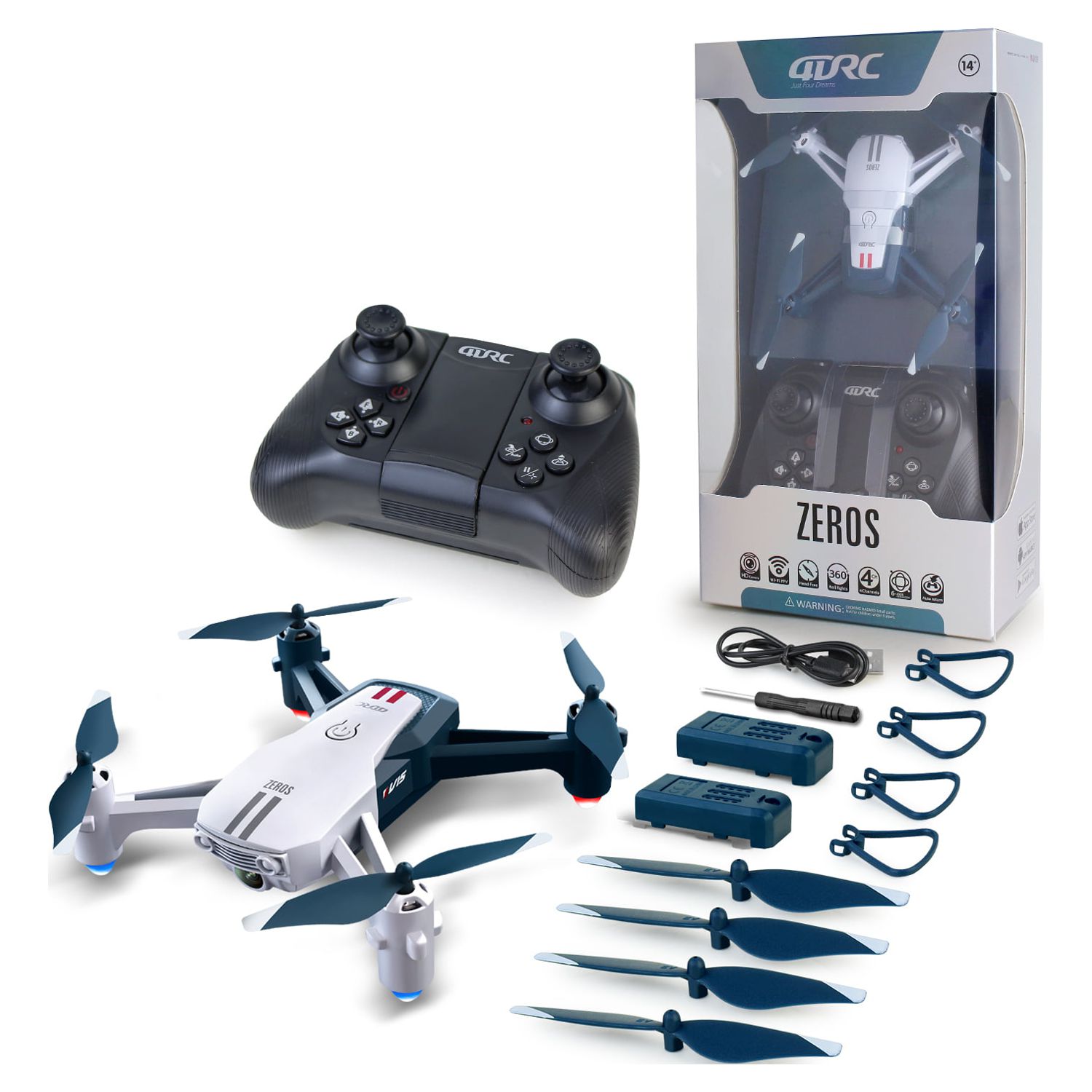 4DRC V15-1080P Wifi FPV Drone with 1080P HD Camera, Headless Mode/3D Flips, RC Quadcopter for Beginners,Bluey - Image 6