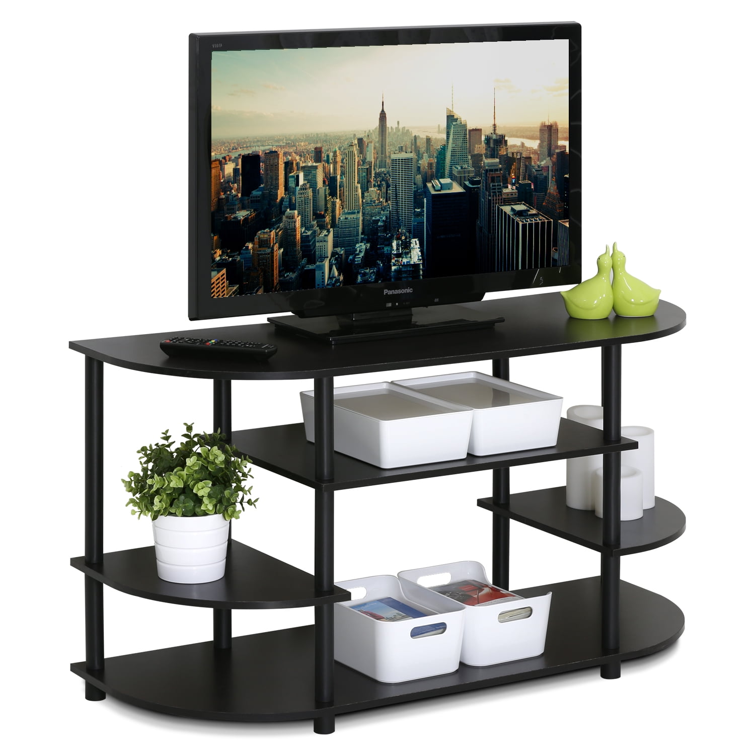 Furinno JAYA Simple Design No Tool TV Stand, Black - Image 6