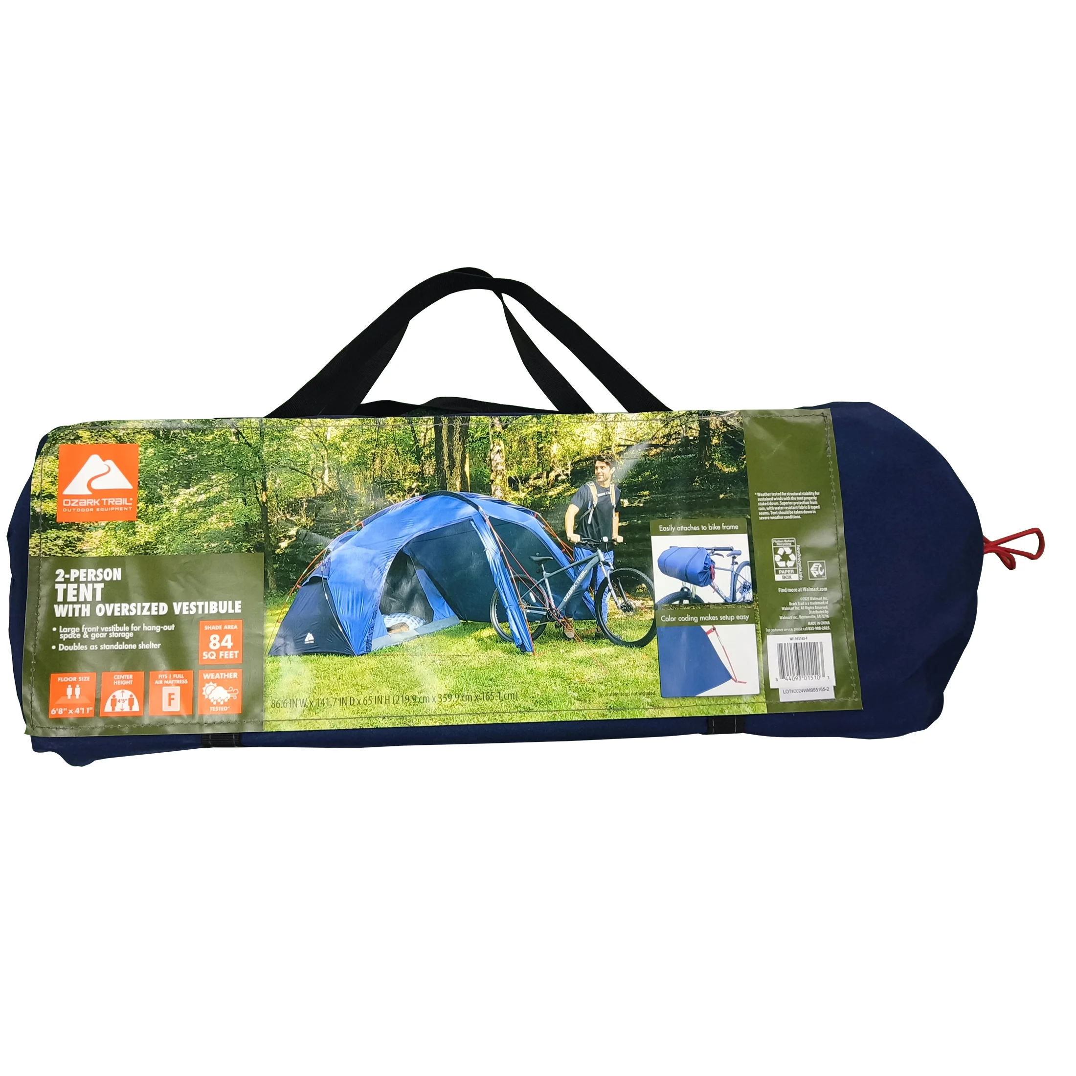 Ozark Trail 2-Person Tent with Oversized Vestibule, Blue - Image 7